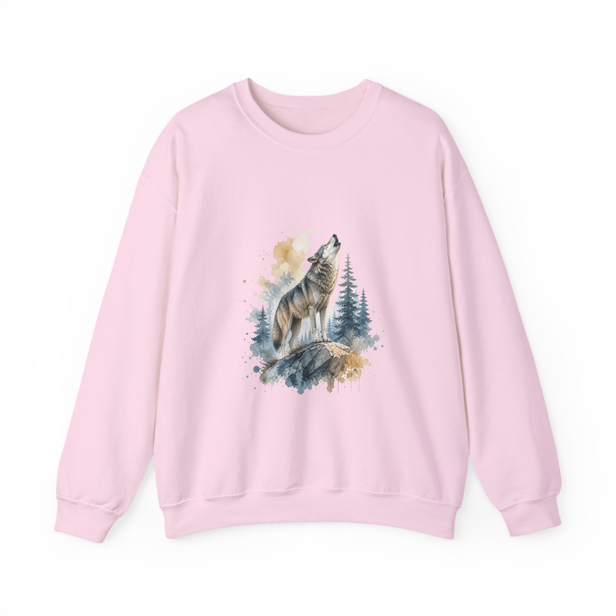 Matching Couple Sweatshirt - Wolf & Dove Matching Couple Premium Fleece Sweatshirt Watercolor Art His Hers Birthday Gift - Design A