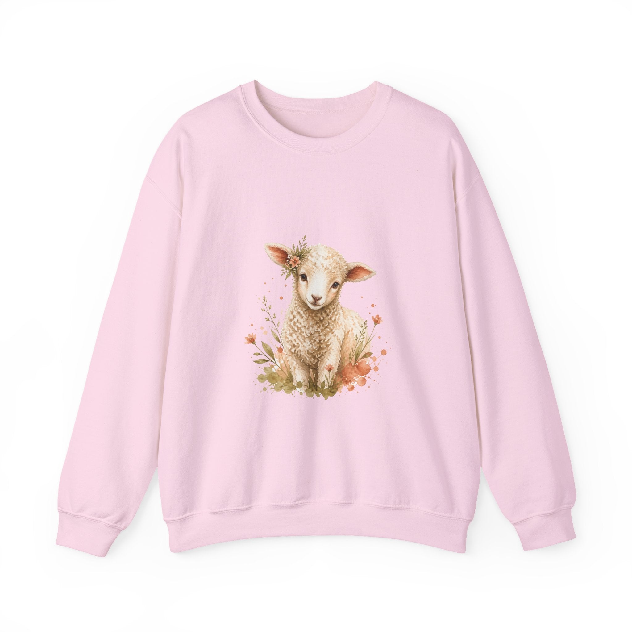 Matching Couple Sweatshirt - Lion & Lamb Matching Couple Comfort Colors Crew Watercolor Art His Hers Birthday Gift - Design B