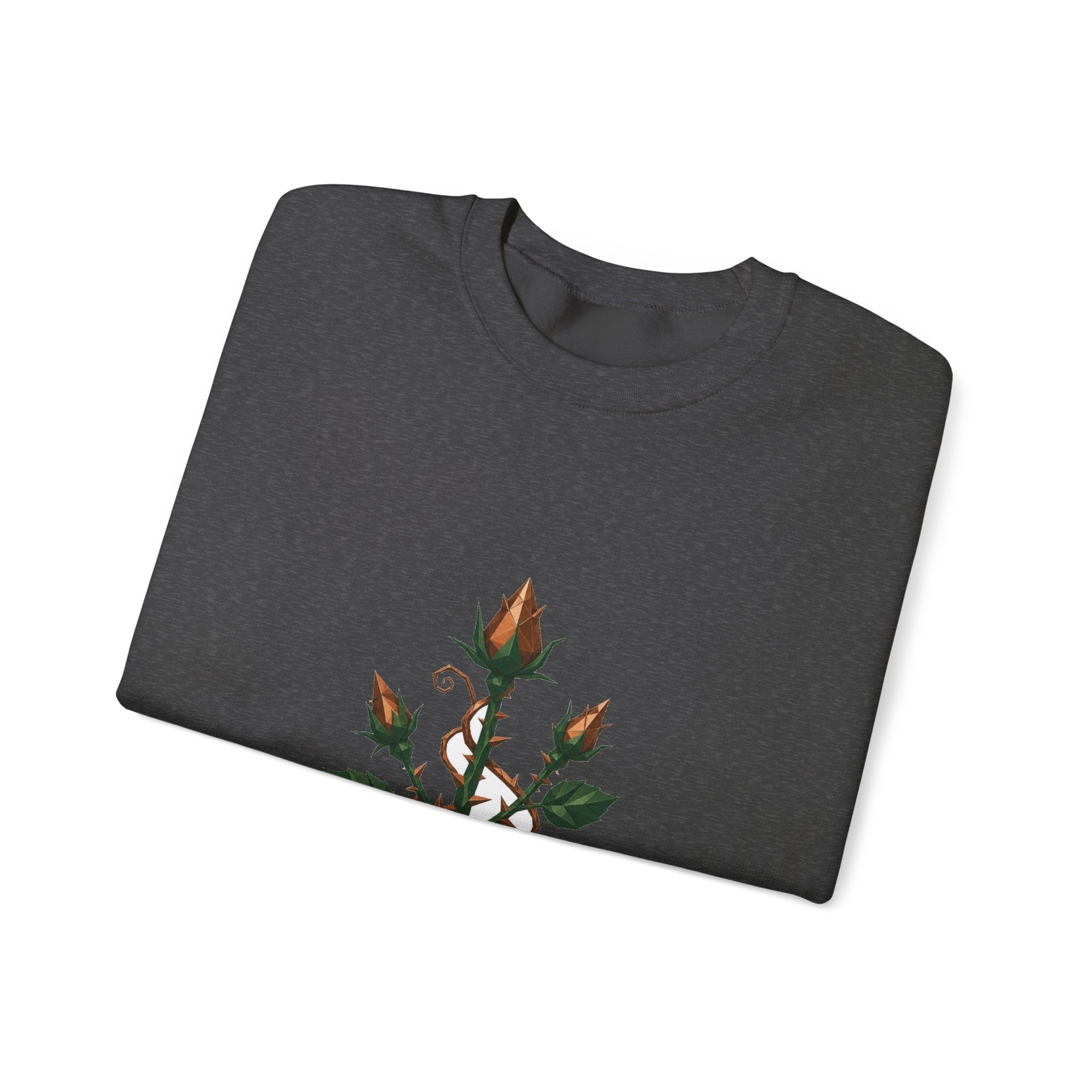 Matching Couple Sweatshirt - Rose & Thorn Matching Couple Premium Fleece Sweatshirt Geometric Art His Hers Love Gift - Design B