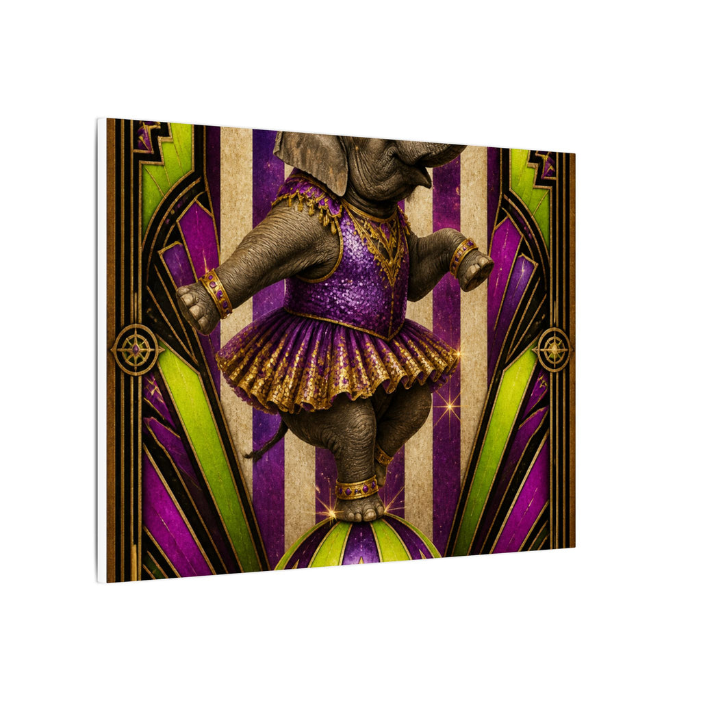 Elephant on Ball Wall Art Canvas 24×36 Art Deco Bar Area Decor Maximalist Print