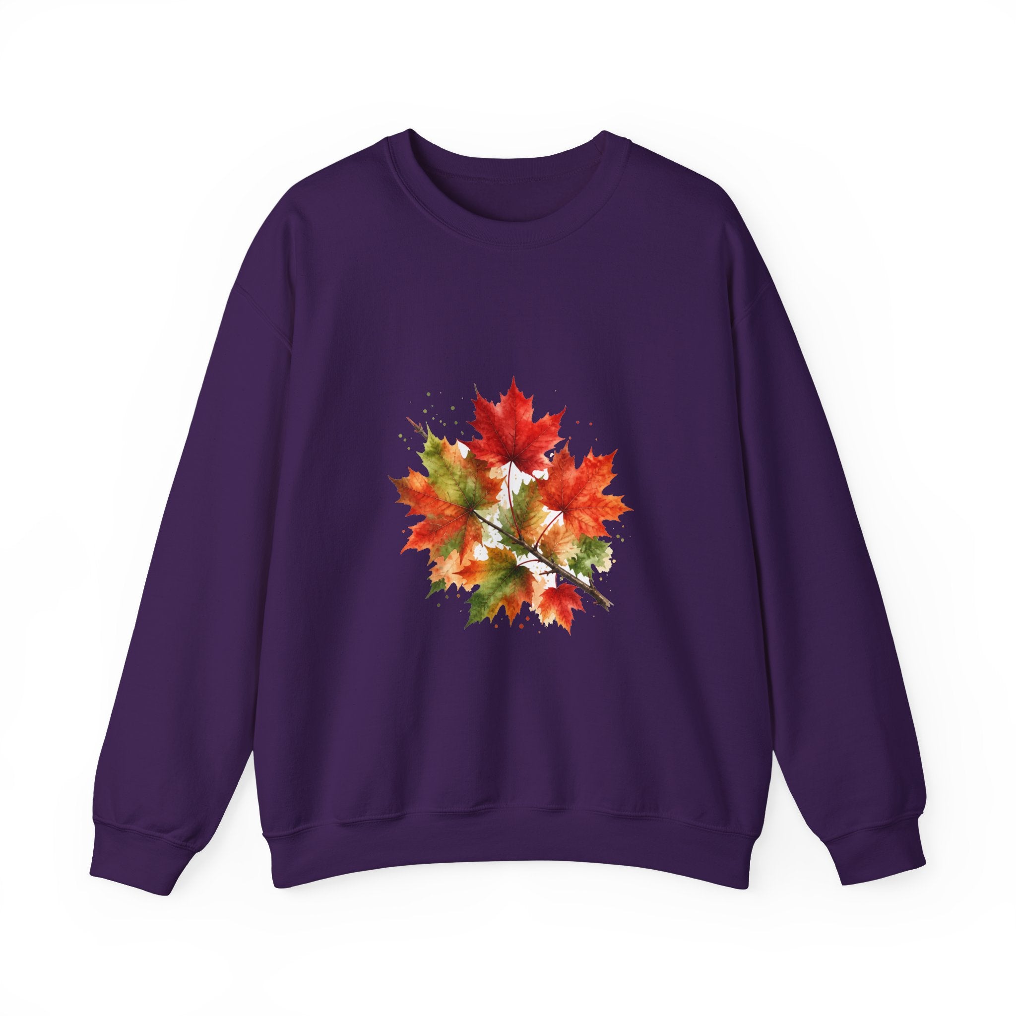 Matching Couple Sweatshirt - Cherry Blossom & Maple Leaf Matching Couple Comfort Colors Crew Watercolor Art His Hers Birthday Gift - Design B