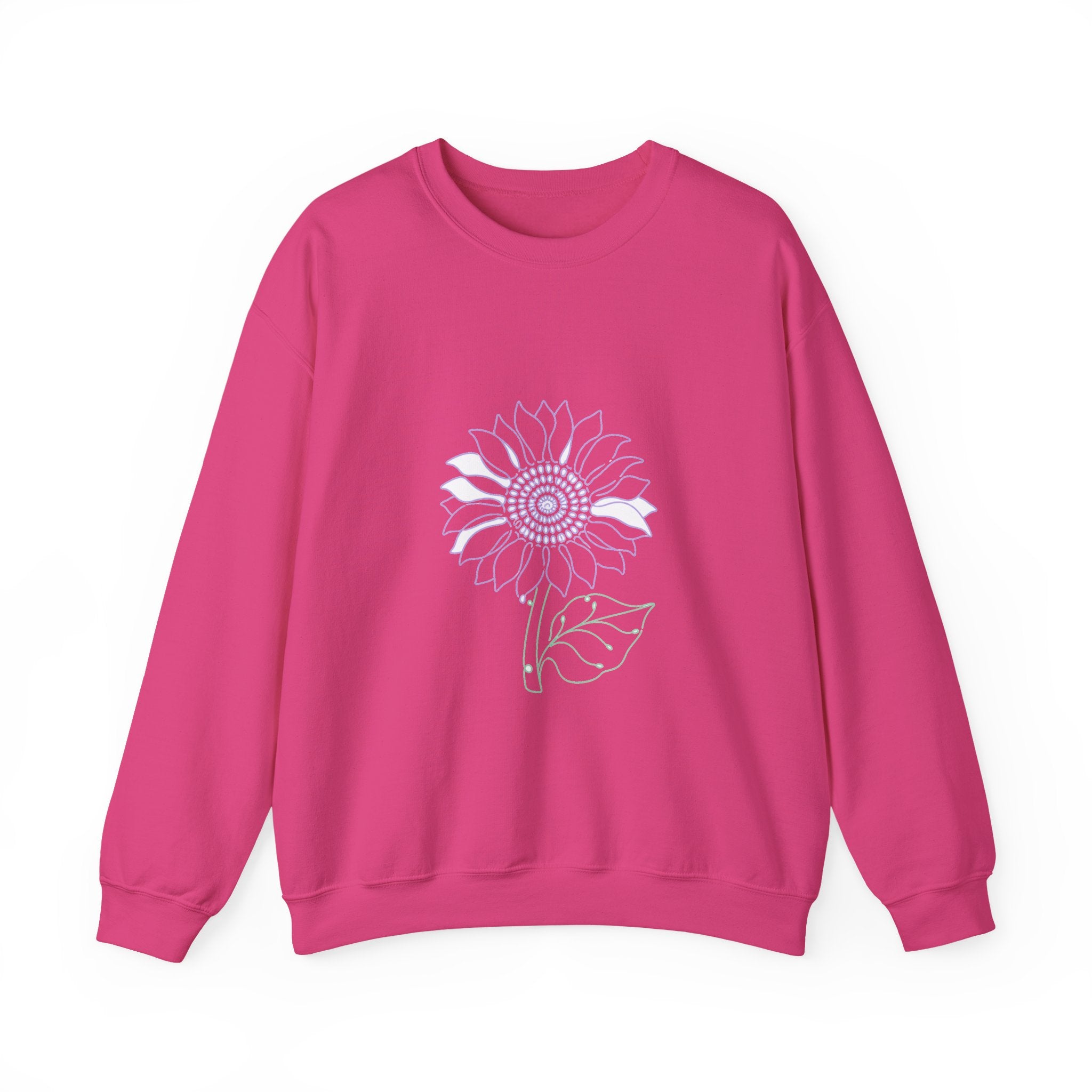 Matching Couple Sweatshirt - Sunflower & Moonflower Matching Couple Comfort Colors Crew Minimalist Art His Hers Christmas Gift - Design A