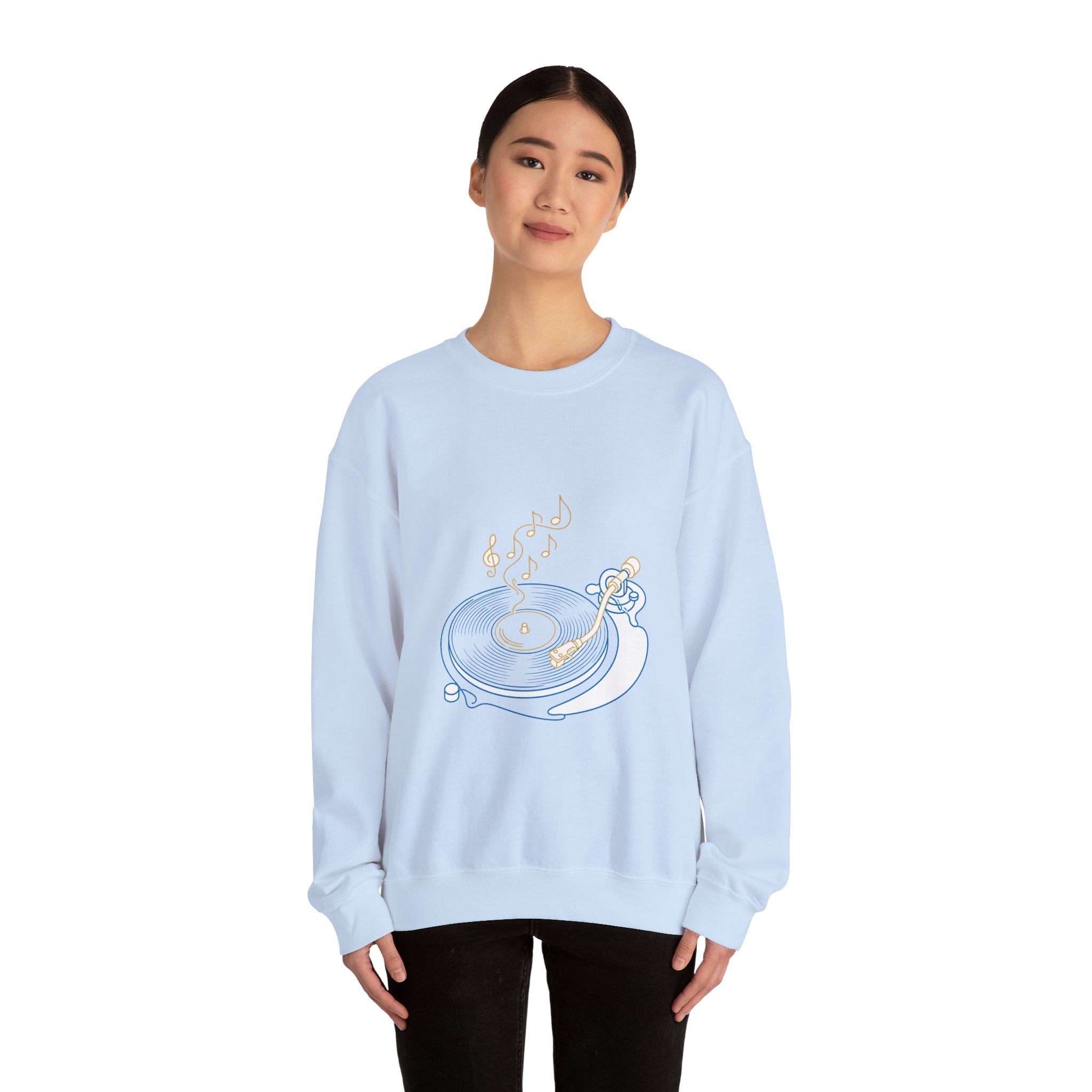 Matching Couple Sweatshirt - Vinyl & Cassette Matching Couple Comfort Colors Crew Minimalist Art His Hers Christmas Gift - Design A