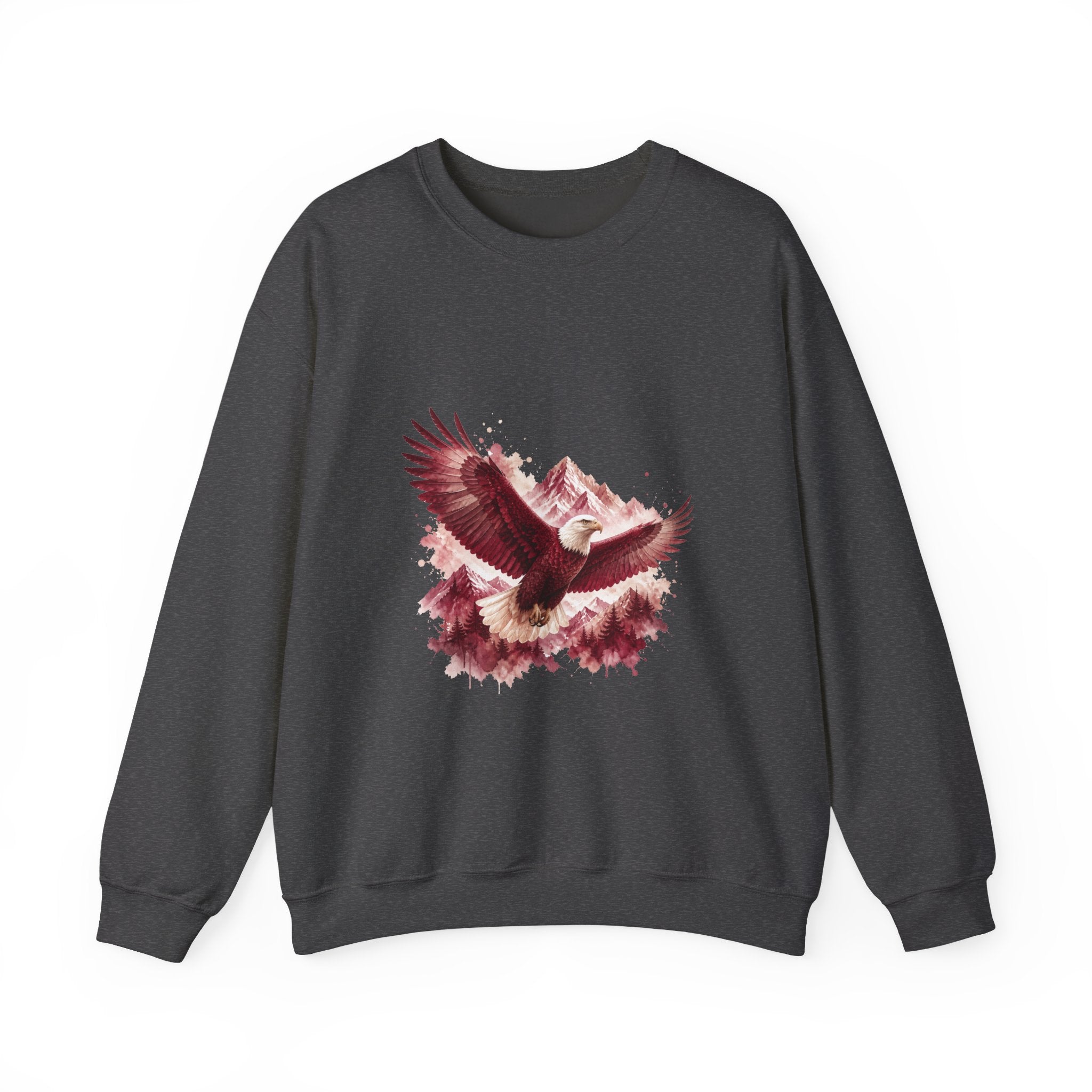 Matching Couple Sweatshirt - Eagle & Whale Matching Couple Crewneck Sweatshirt Watercolor Art His Hers Engagement Gift - Design A
