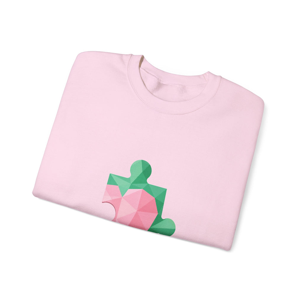 Matching Couple Sweatshirt - Puzzle Pieces Matching Couple Crewneck Sweatshirt Geometric Art His Hers Couple Gift - Design B