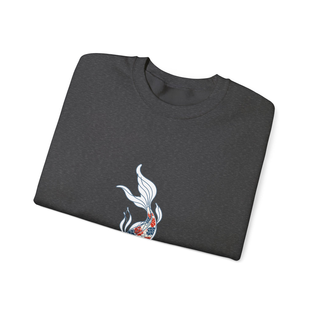 Matching Couple Sweatshirt - Koi Fish Yin Yang Matching Couple Crewneck Sweatshirt Minimalist Art His Hers Valentine Gift - Design B