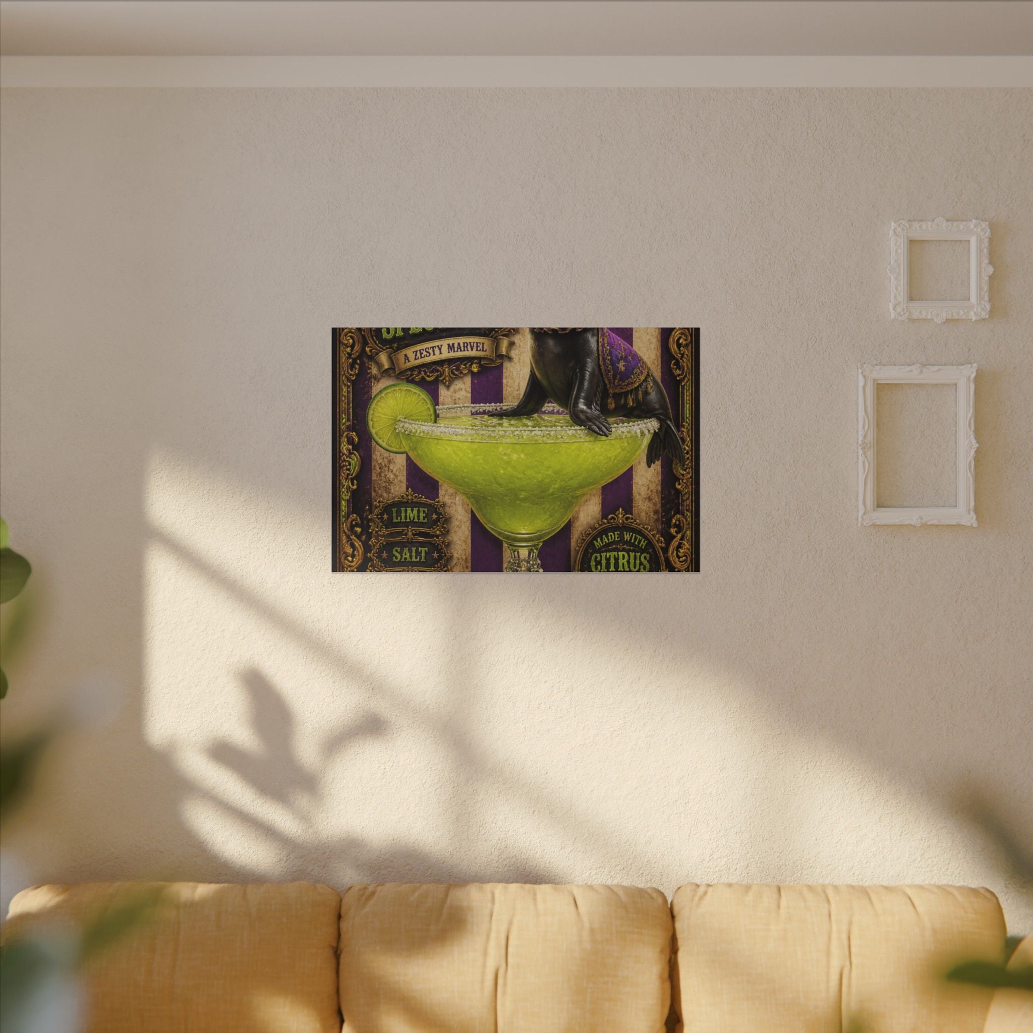 Margarita Balancing Seal Wall Art Canvas 16×20 Baroque Home Office Decor Maximalist Print