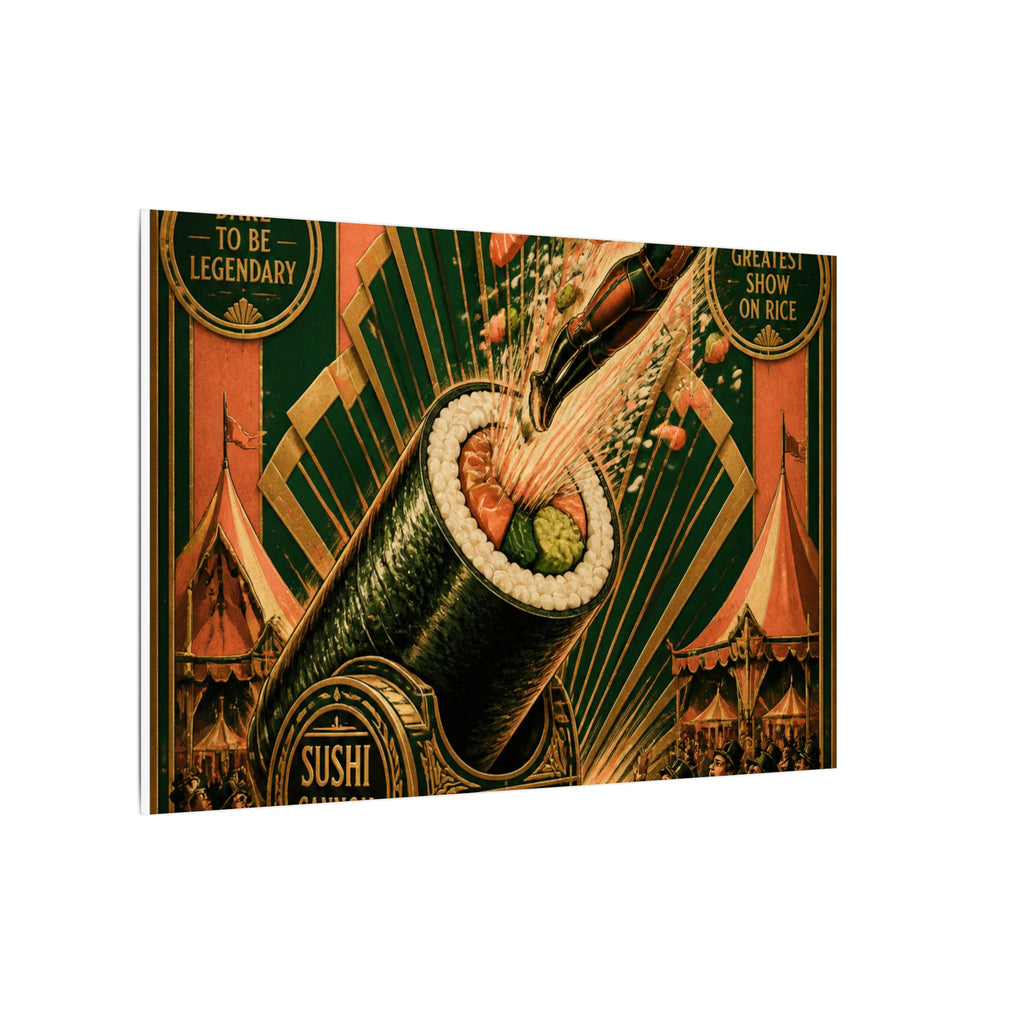 Sushi Roll Cannon Wall Art Canvas 16×20 Art Deco Entryway Decor Maximalist Print