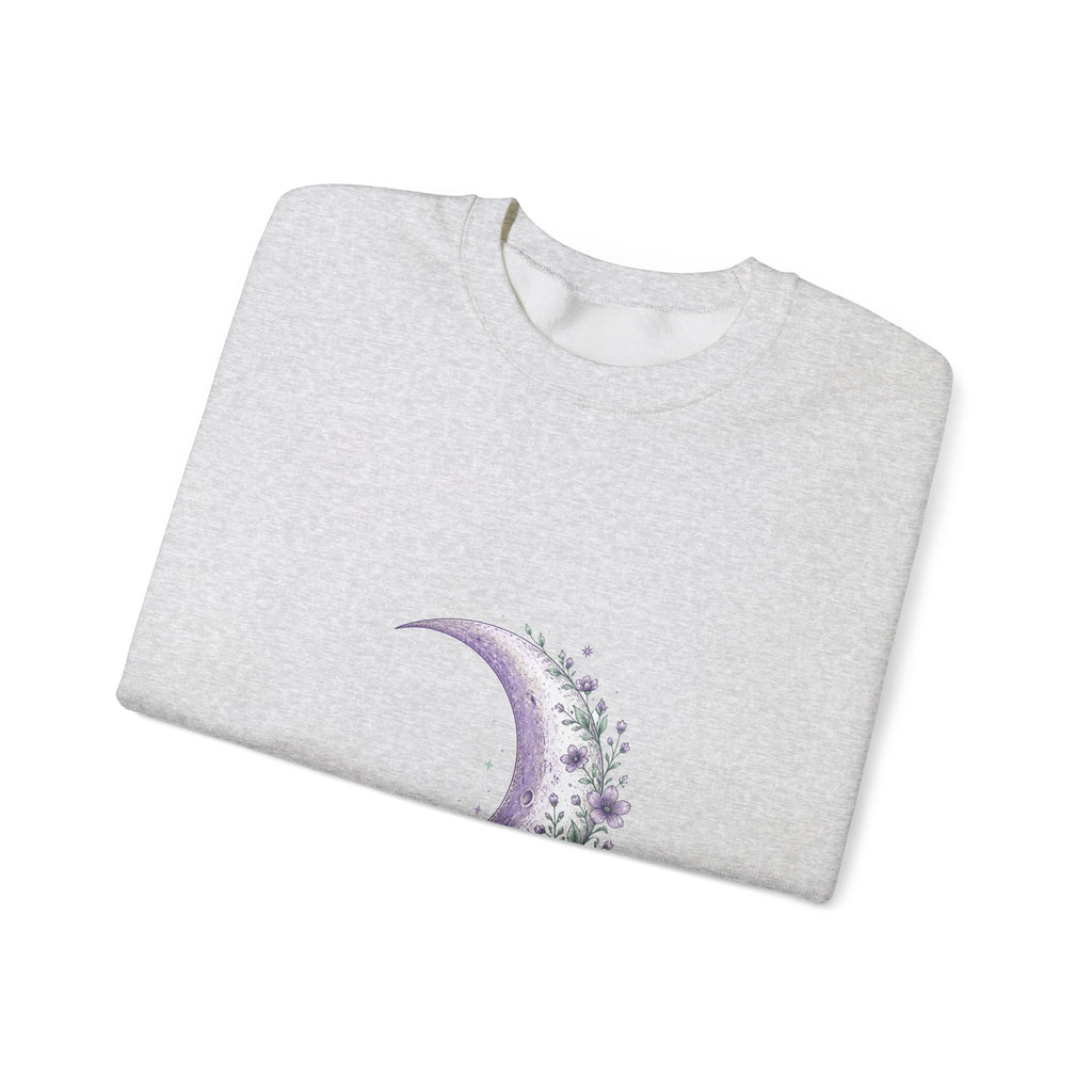 Matching Couple Sweatshirt - Waxing & Waning Moon Matching Couple Comfort Colors Crew Hand-Drawn Art His Hers Anniversary Gift - Design A