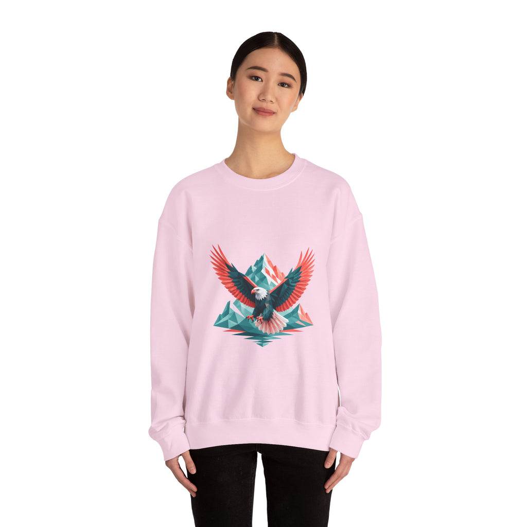 Matching Couple Sweatshirt - Eagle & Whale Matching Couple Comfort Colors Crew Geometric Art His Hers Love Gift - Design A