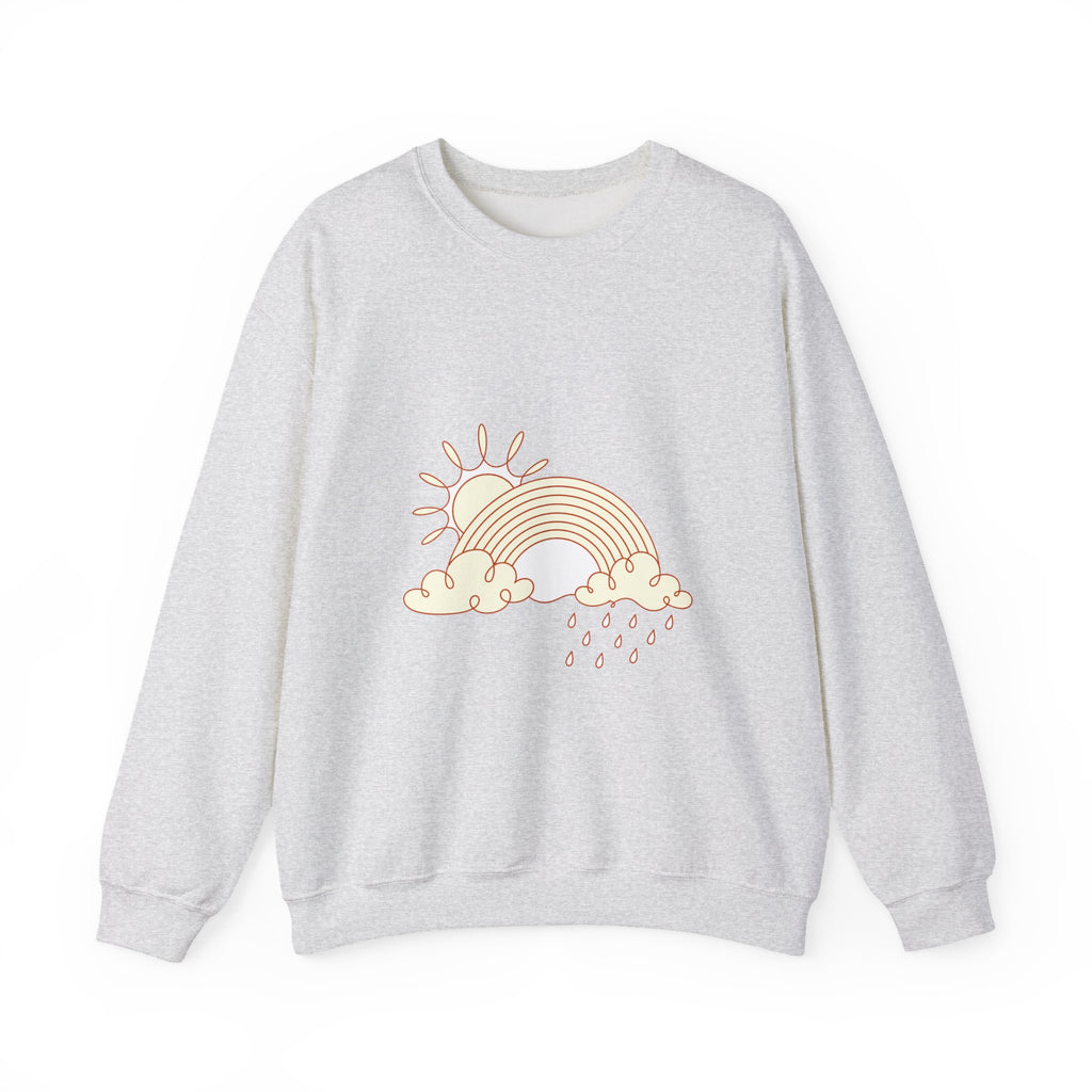Matching Couple Sweatshirt - Storm & Rainbow Matching Couple Premium Fleece Sweatshirt Minimalist Art His Hers Christmas Gift - Design B