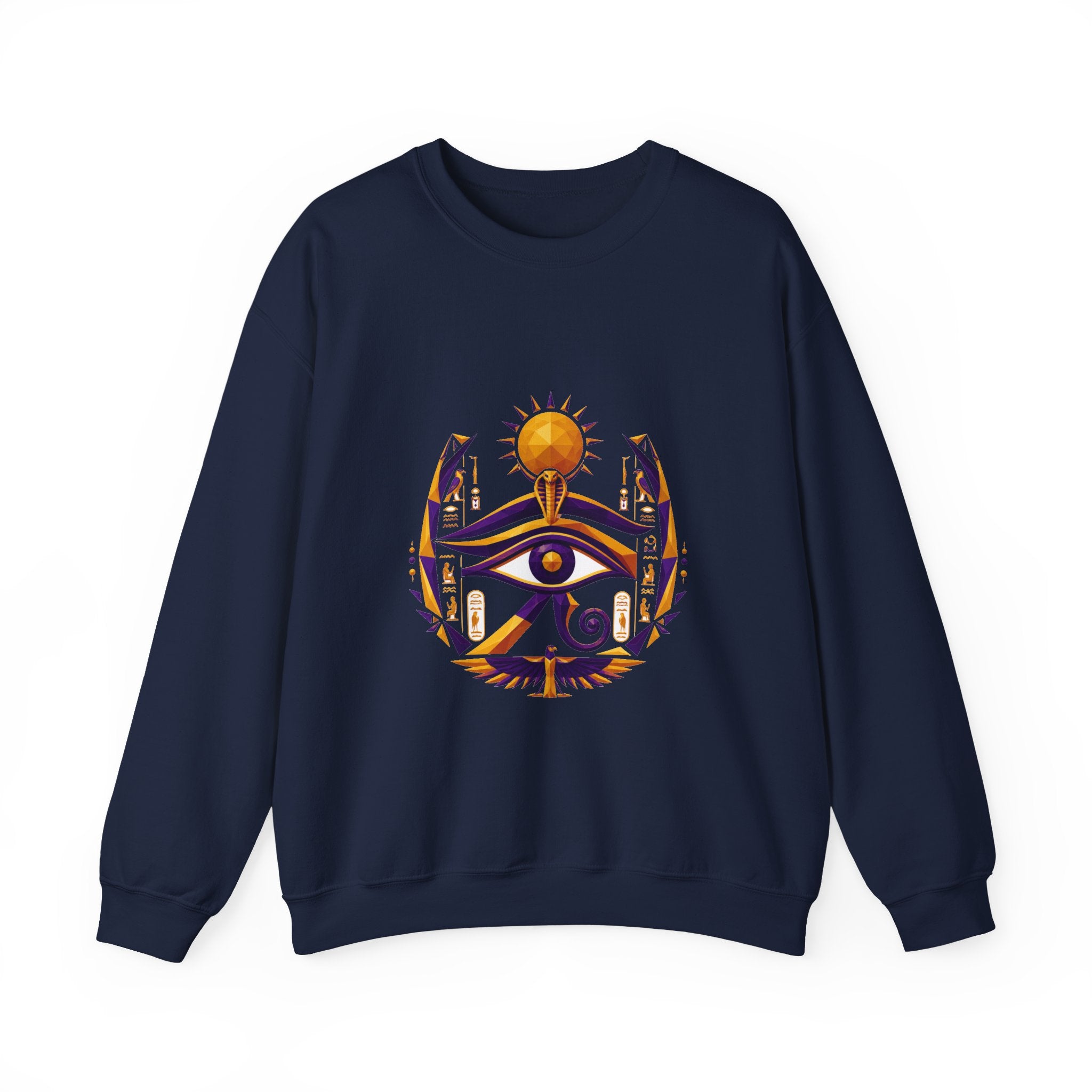 Matching Couple Sweatshirt - Eye of Ra & Horus Matching Couple Premium Fleece Sweatshirt Geometric Art His Hers Love Gift - Design A
