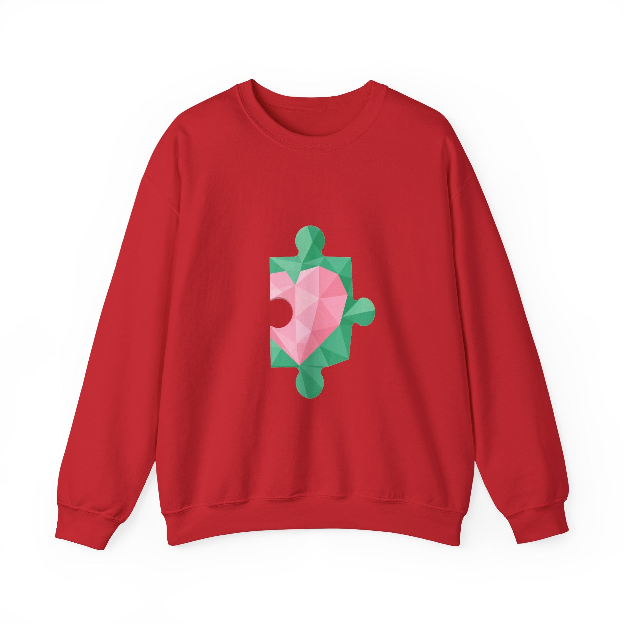 Matching Couple Sweatshirt - Puzzle Pieces Matching Couple Crewneck Sweatshirt Geometric Art His Hers Couple Gift - Design B