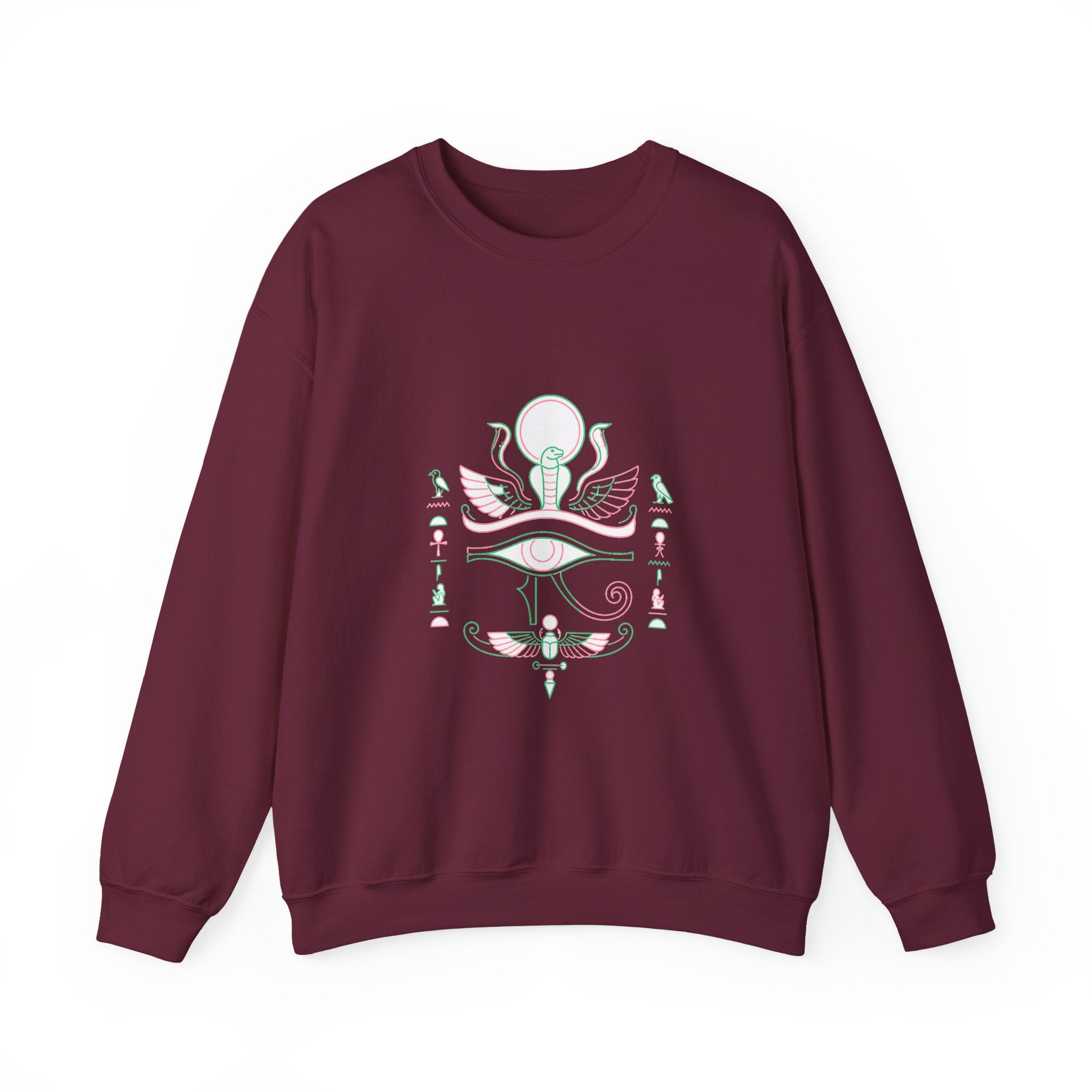 Matching Couple Sweatshirt - Eye of Ra & Horus Matching Couple Comfort Colors Crew Minimalist Art His Hers Christmas Gift - Design A