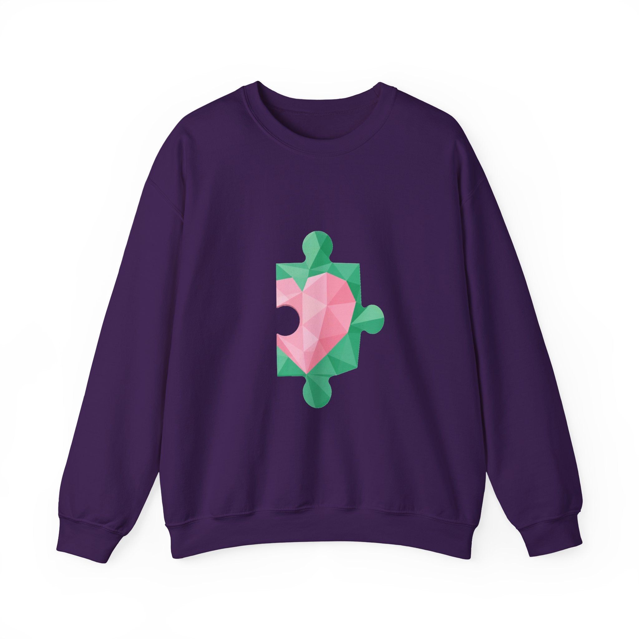 Matching Couple Sweatshirt - Puzzle Pieces Matching Couple Crewneck Sweatshirt Geometric Art His Hers Couple Gift - Design B