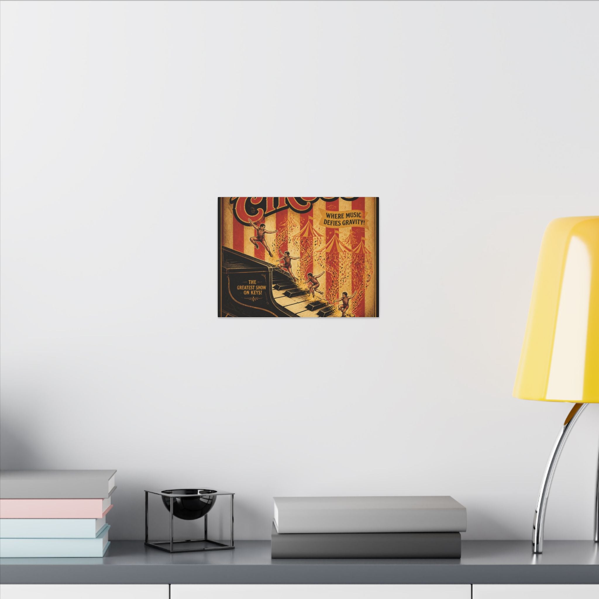 Grand Piano Acrobats Wall Art Canvas 24×36 Vintage Circus Bedroom Decor Maximalist Print