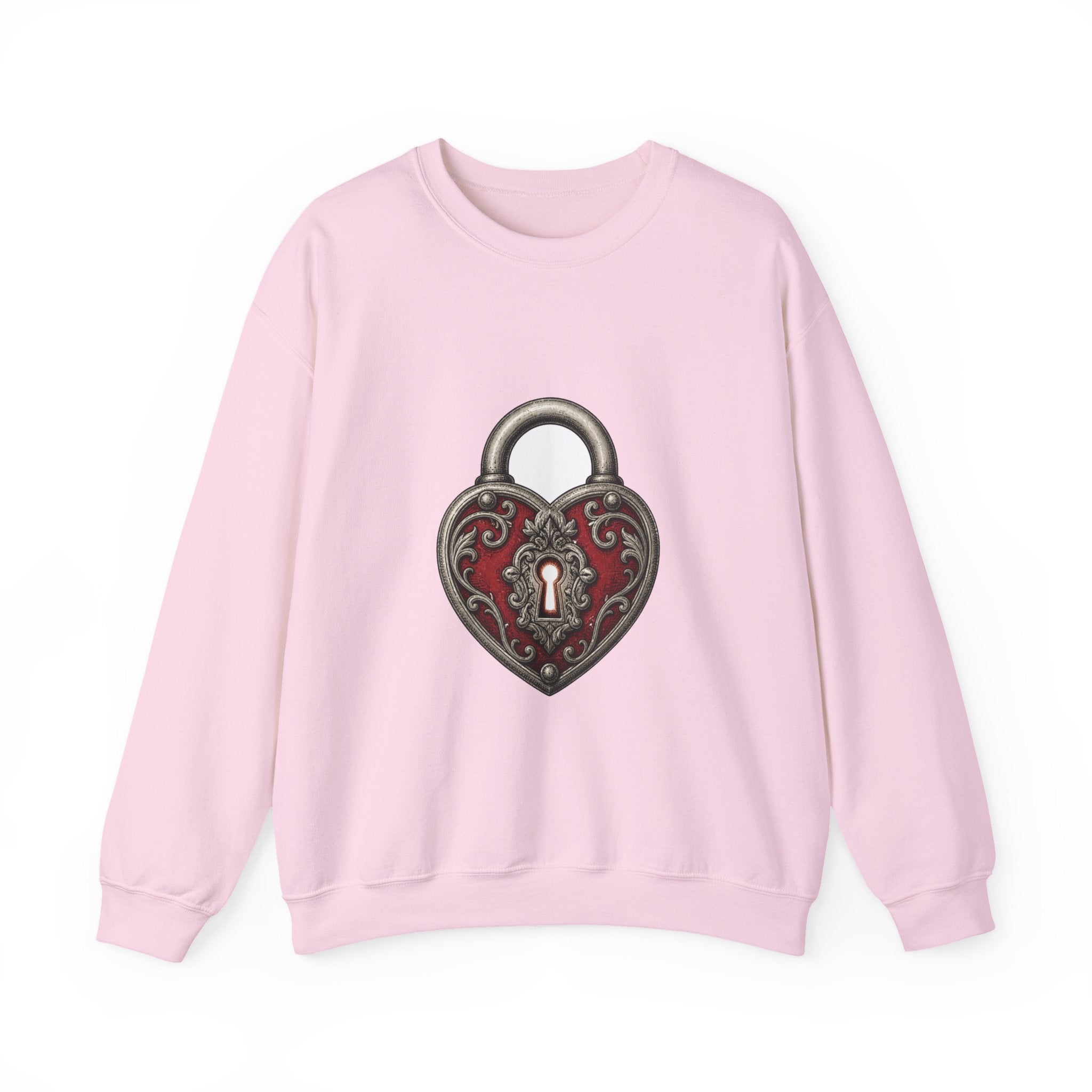 Matching Couple Sweatshirt - Key & Lock Matching Couple Comfort Colors Crew Hand-Drawn Art His Hers Anniversary Gift - Design B