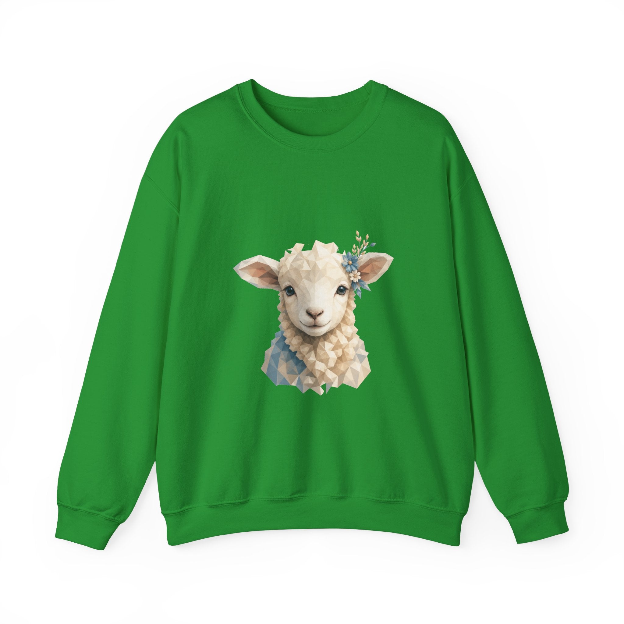 Matching Couple Sweatshirt - Lion & Lamb Matching Couple Crewneck Sweatshirt Geometric Art His Hers Couple Gift - Design B