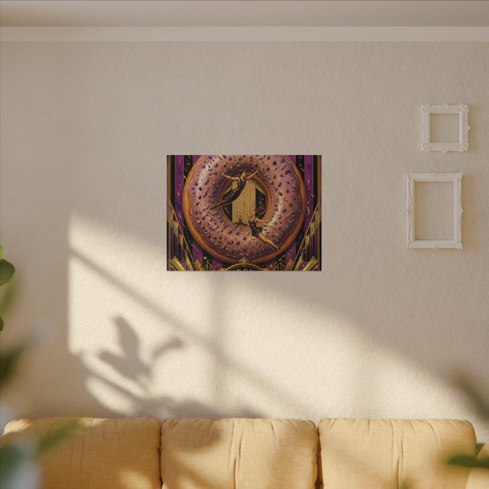Donut Circus Ring Wall Art Canvas 16×20 Art Deco Entryway Decor Maximalist Print