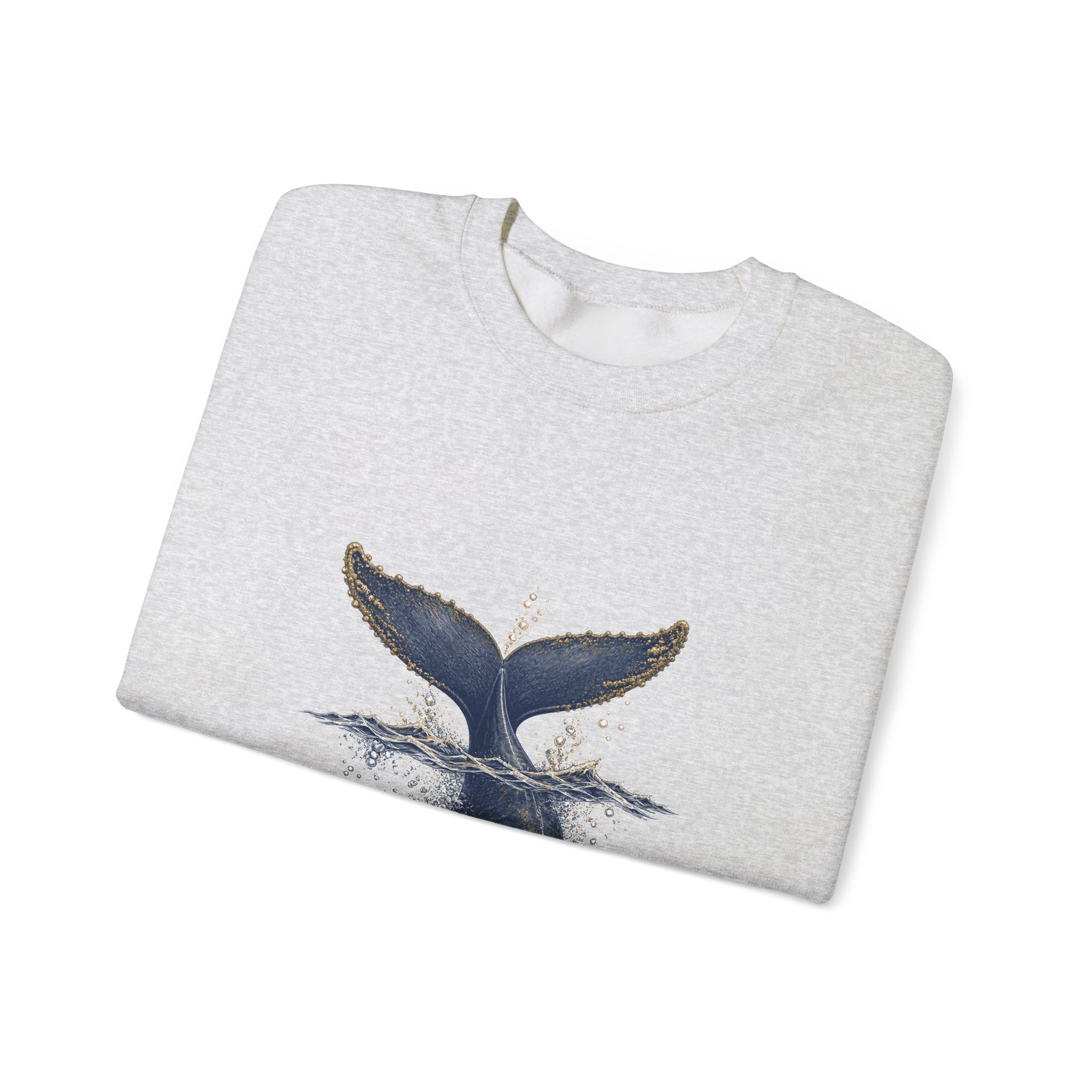 Matching Couple Sweatshirt - Eagle & Whale Matching Couple Crewneck Sweatshirt Vintage Art His Hers Wedding Gift - Design B