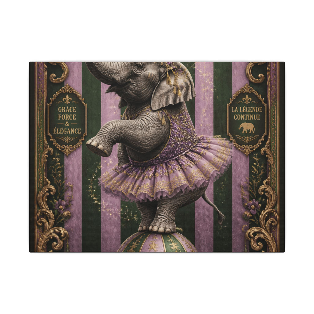 Elephant on Ball Wall Art Canvas 24×36 Baroque Studio Decor Maximalist Print
