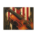 Violin Tightrope Bridge Wall Art Canvas 16×20 Art Deco Entryway Decor Maximalist Print