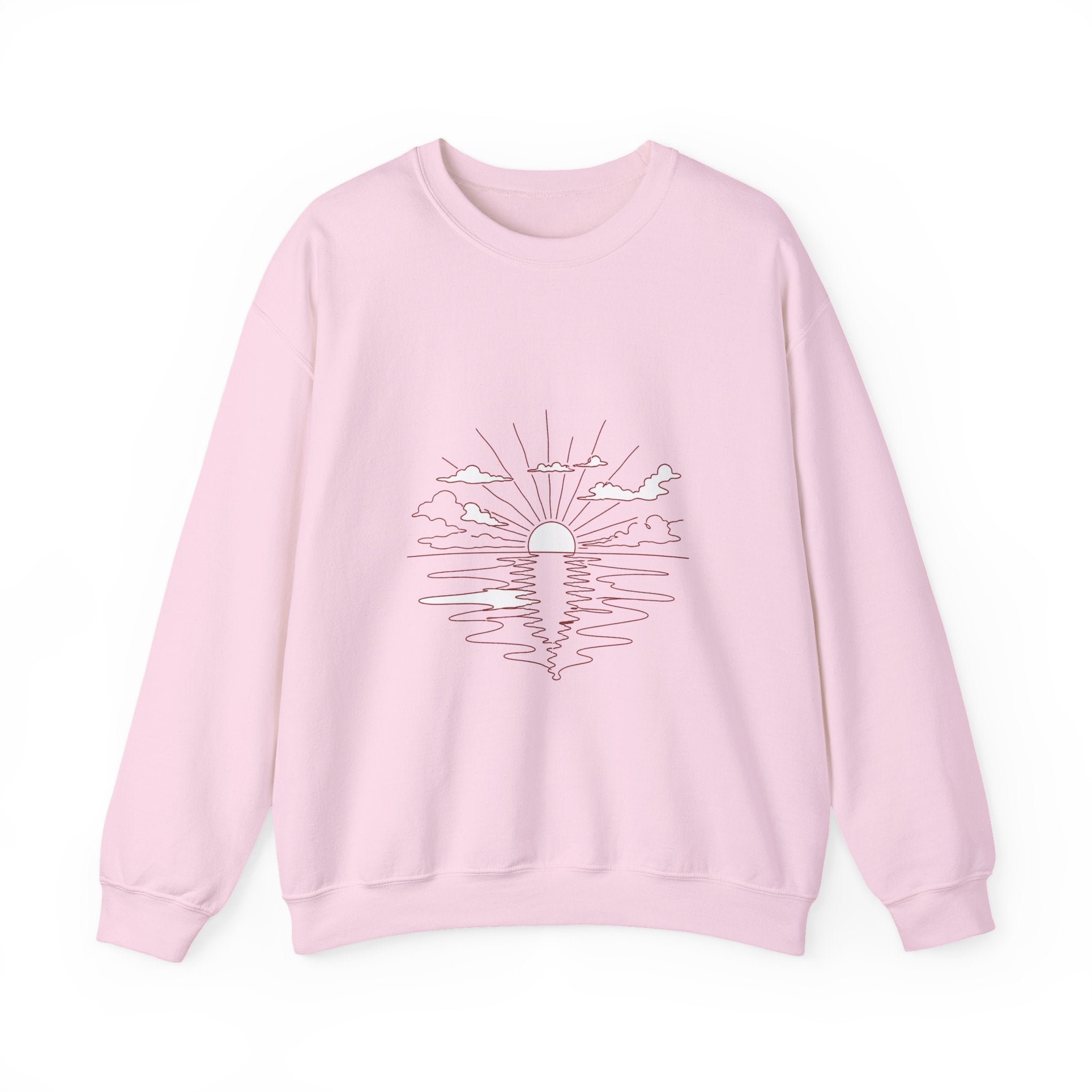 Matching Couple Sweatshirt - Sunrise & Sunset Matching Couple Premium Fleece Sweatshirt Minimalist Art His Hers Christmas Gift - Design A