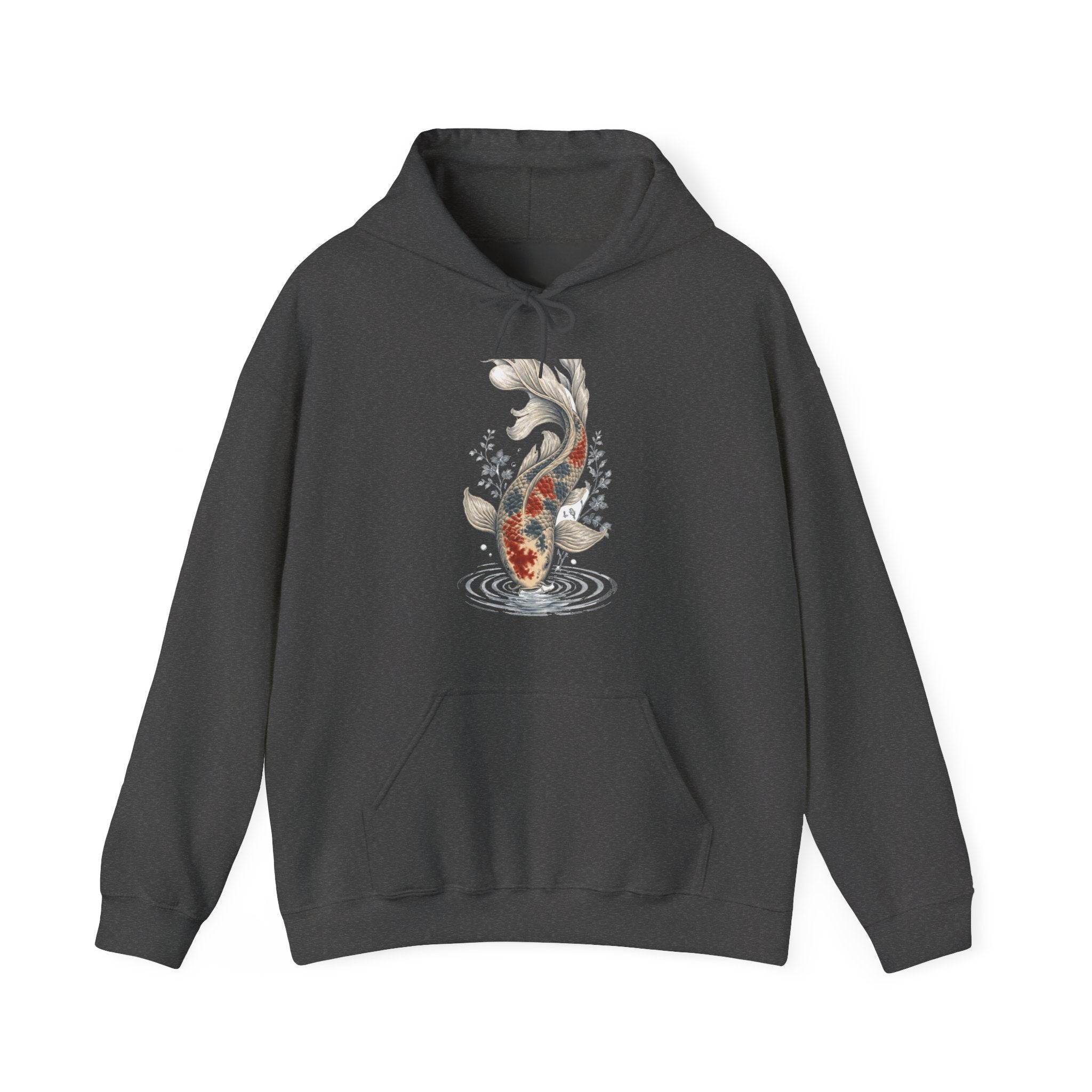 Matching Couple Sweatshirt - Koi Fish Yin Yang Matching Couple Hooded Sweatshirt Vintage Art His Hers Wedding Gift - Design B