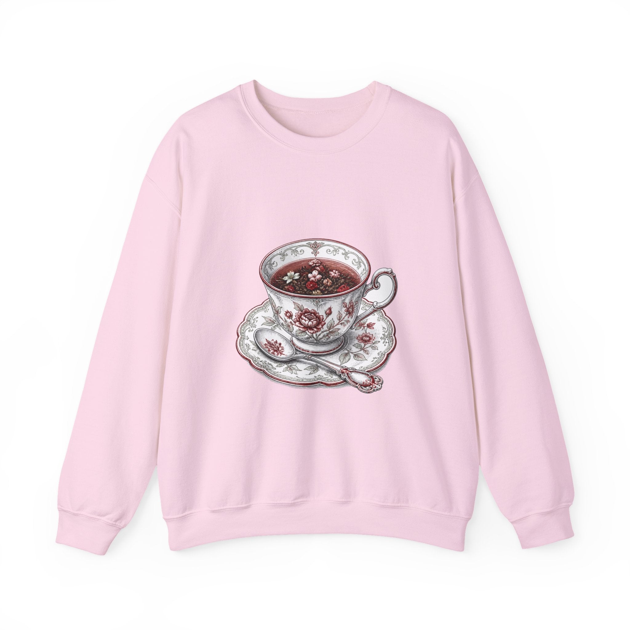 Matching Couple Sweatshirt - Coffee & Tea Matching Couple Premium Fleece Sweatshirt Hand-Drawn Art His Hers Anniversary Gift - Design B