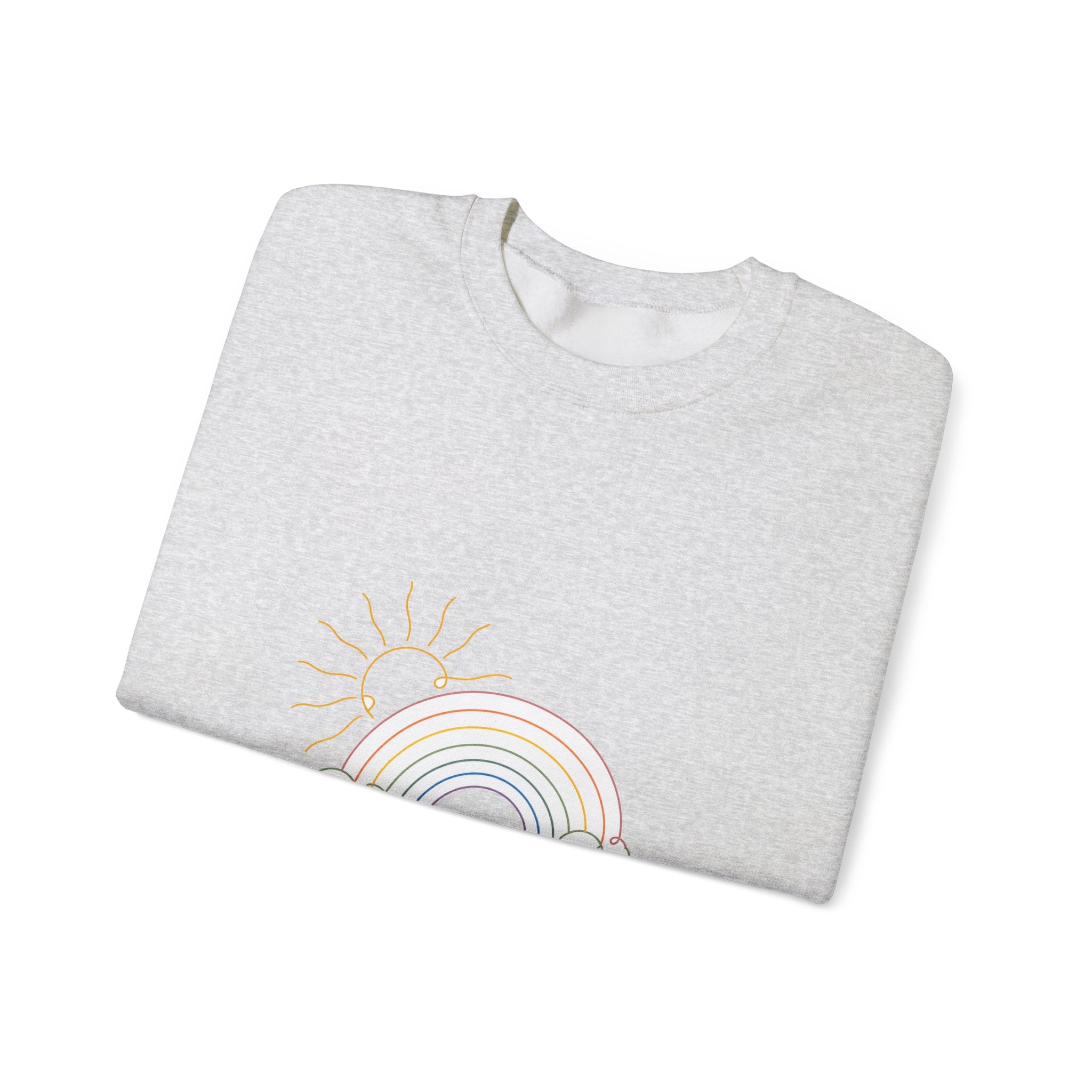 Matching Couple Sweatshirt - Storm & Rainbow Matching Couple Comfort Colors Crew Minimalist Art His Hers Christmas Gift - Design B