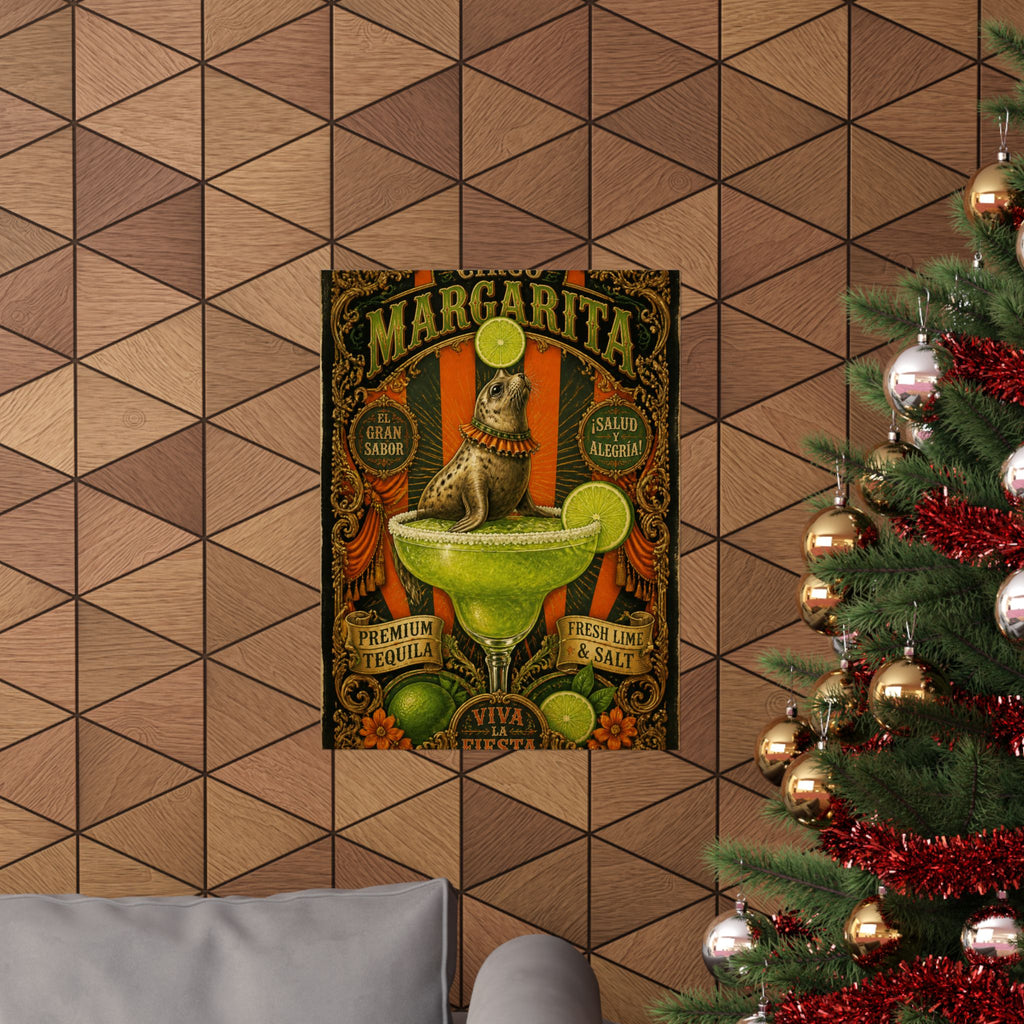 Margarita Balancing Seal Wall Art Poster 18×24 Baroque Home Office Decor Maximalist Print