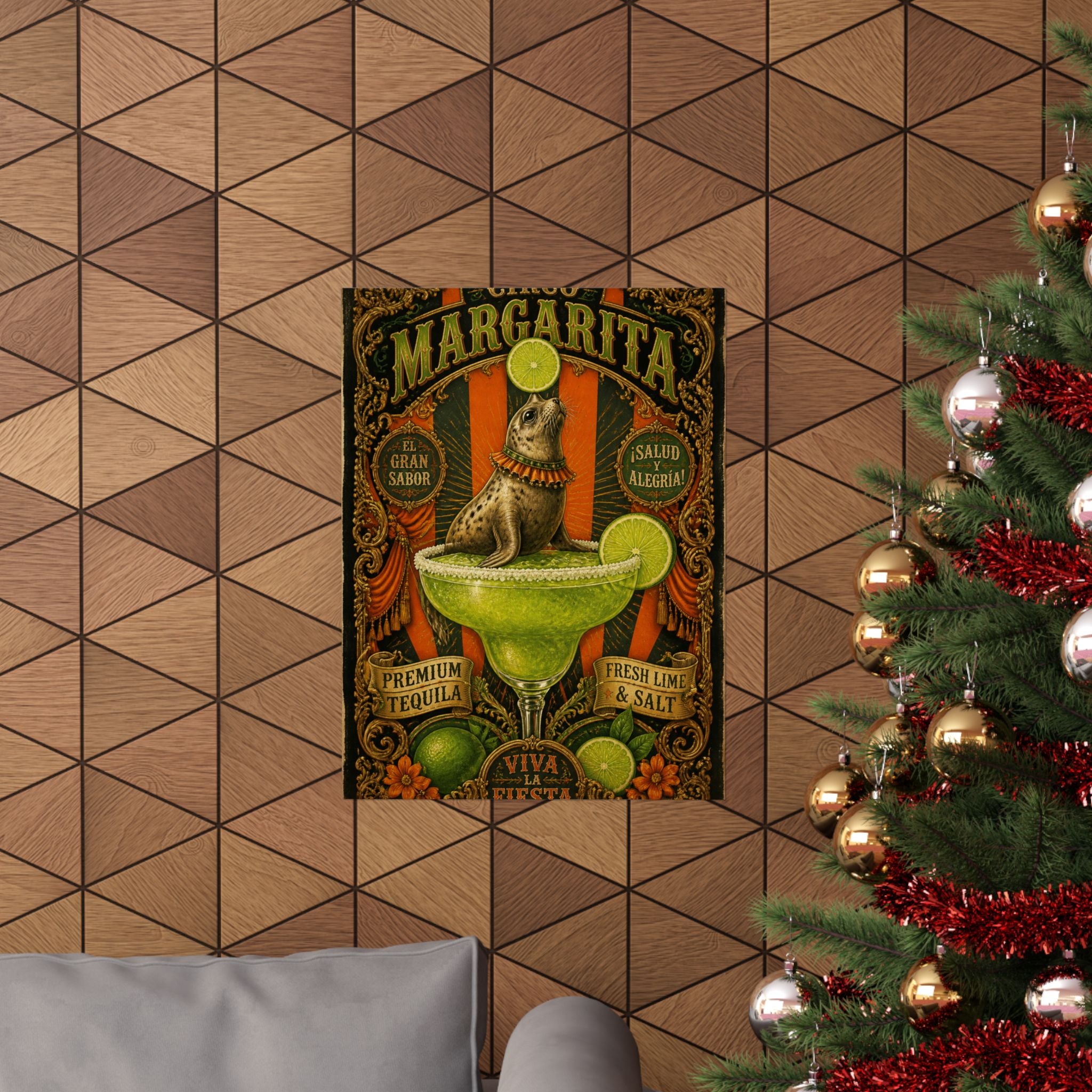 Margarita Balancing Seal Wall Art Poster 18×24 Baroque Home Office Decor Maximalist Print