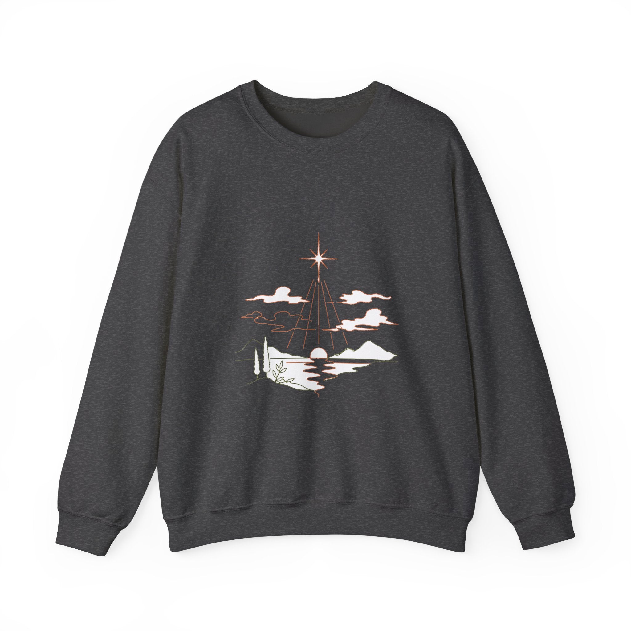 Matching Couple Sweatshirt - Evening & Morning Star Matching Couple Premium Fleece Sweatshirt Minimalist Art His Hers Christmas Gift - Design A