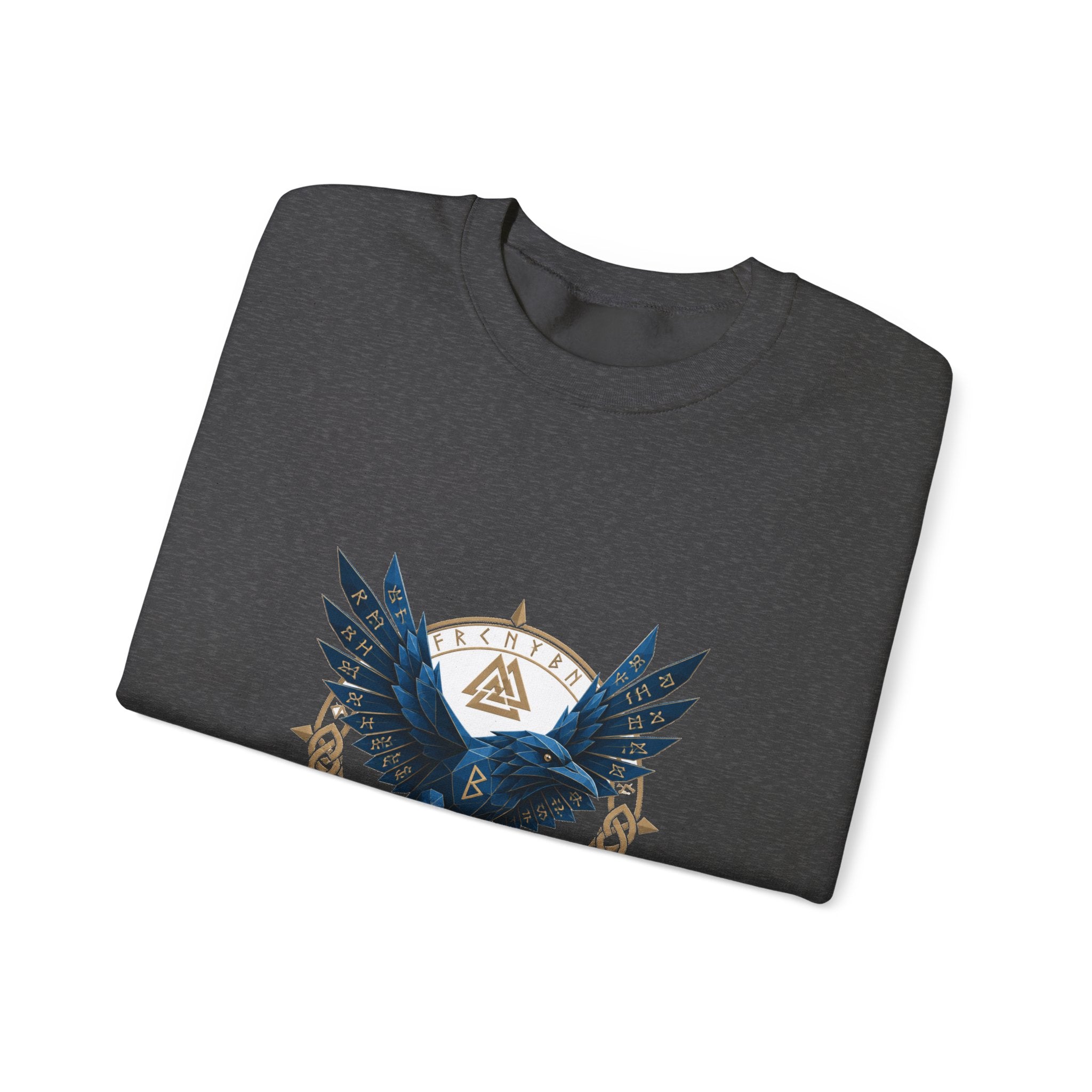 Matching Couple Sweatshirt - Huginn & Muninn Matching Couple Crewneck Sweatshirt Geometric Art His Hers Couple Gift - Design B