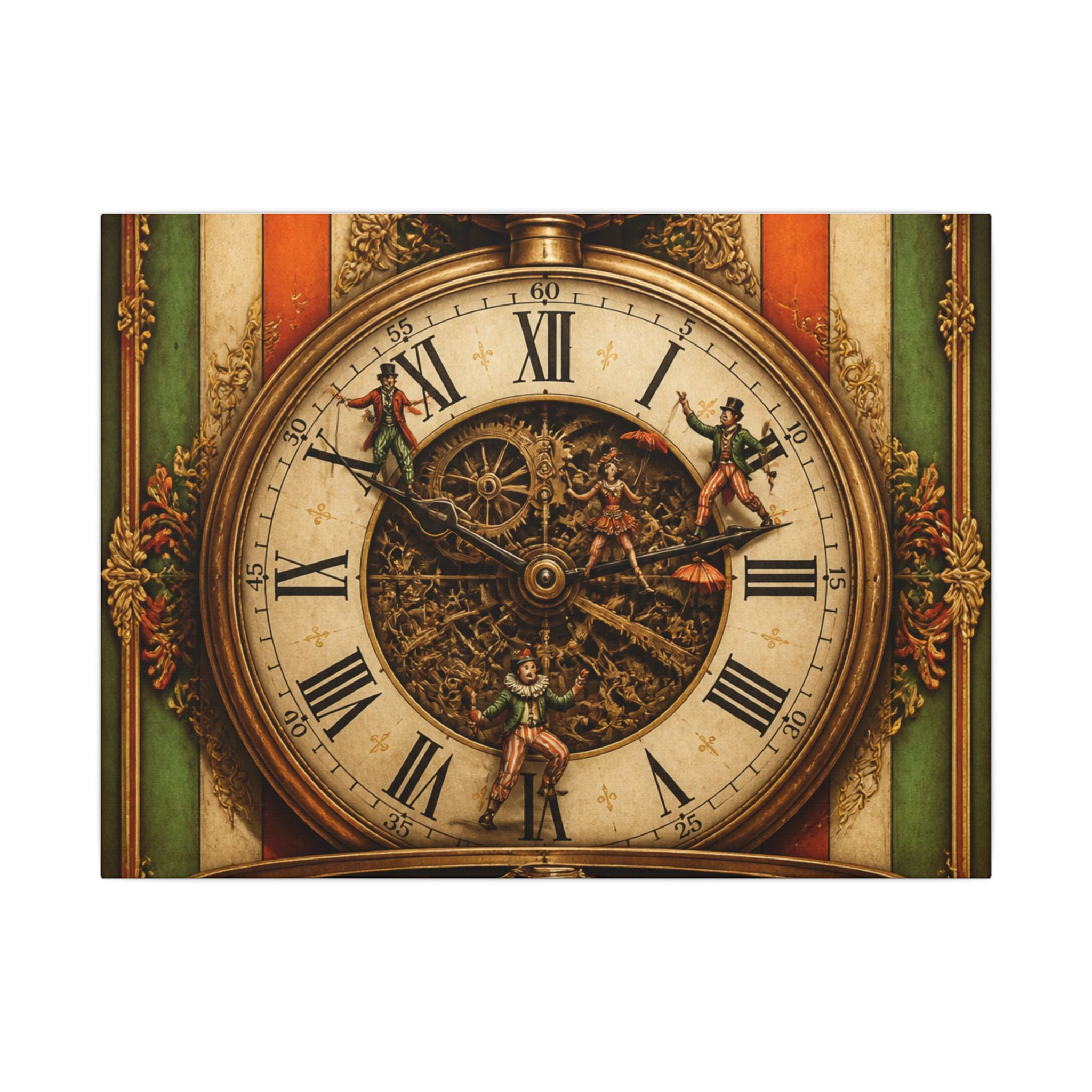 Pocket Watch Performers Wall Art Canvas 24×36 Baroque Studio Decor Maximalist Print