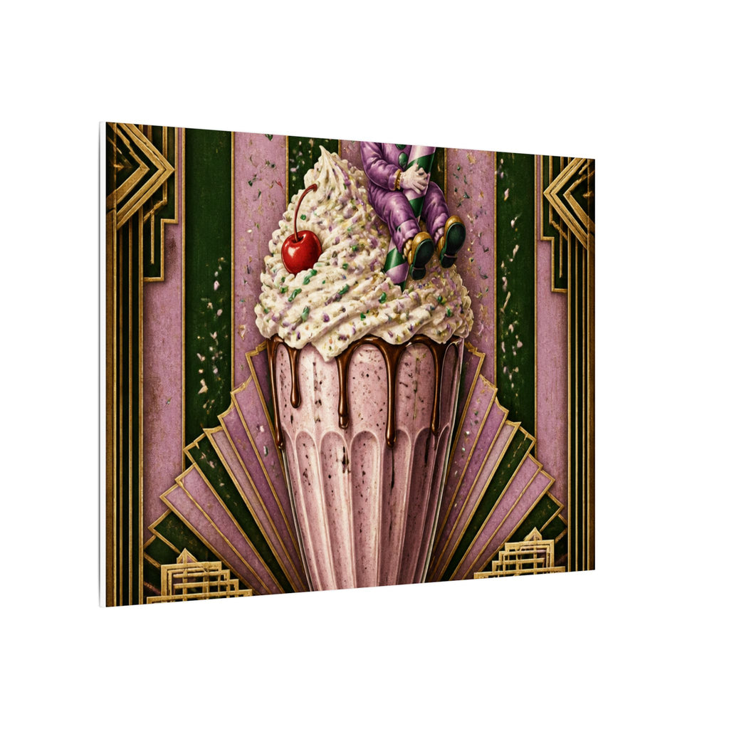 Milkshake Slide Clown Wall Art Canvas 16×20 Art Deco Entryway Decor Maximalist Print