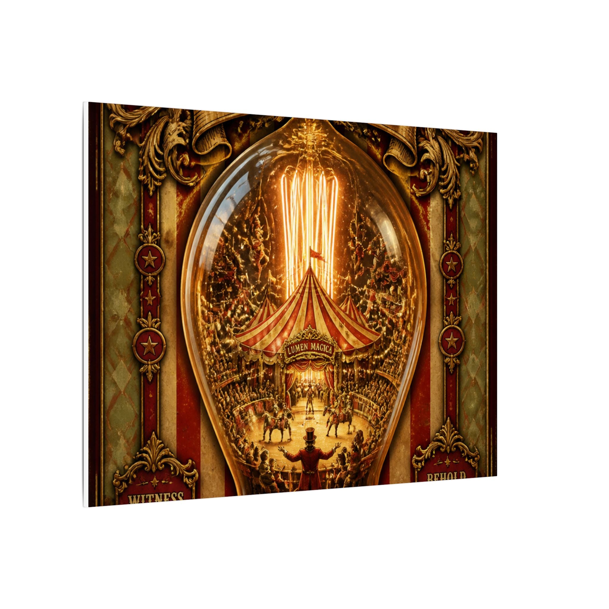 Light Bulb Circus Wall Art Canvas 16×20 Baroque Home Office Decor Maximalist Print