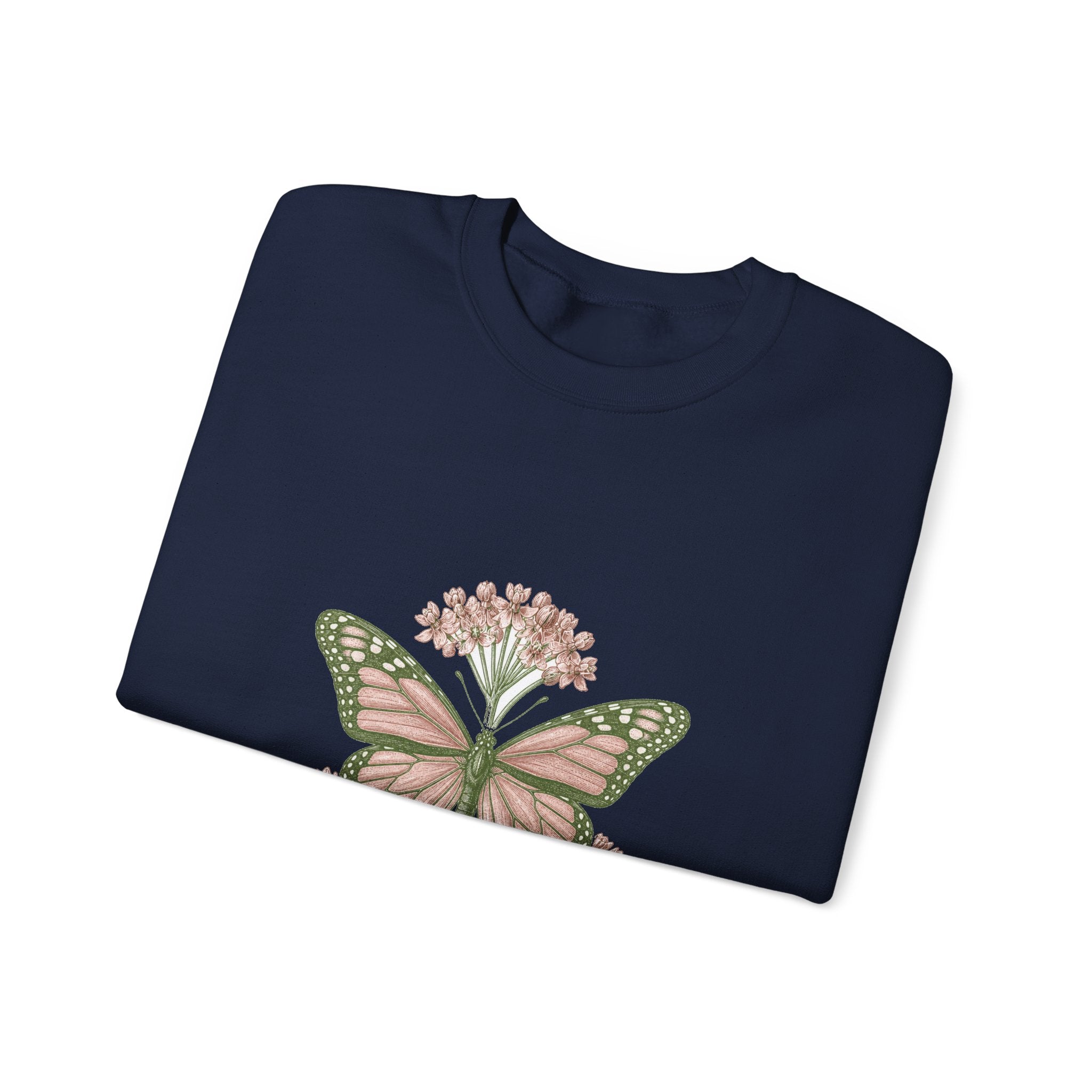 Matching Couple Sweatshirt - Butterfly & Moth Matching Couple Crewneck Sweatshirt Vintage Art His Hers Wedding Gift - Design A