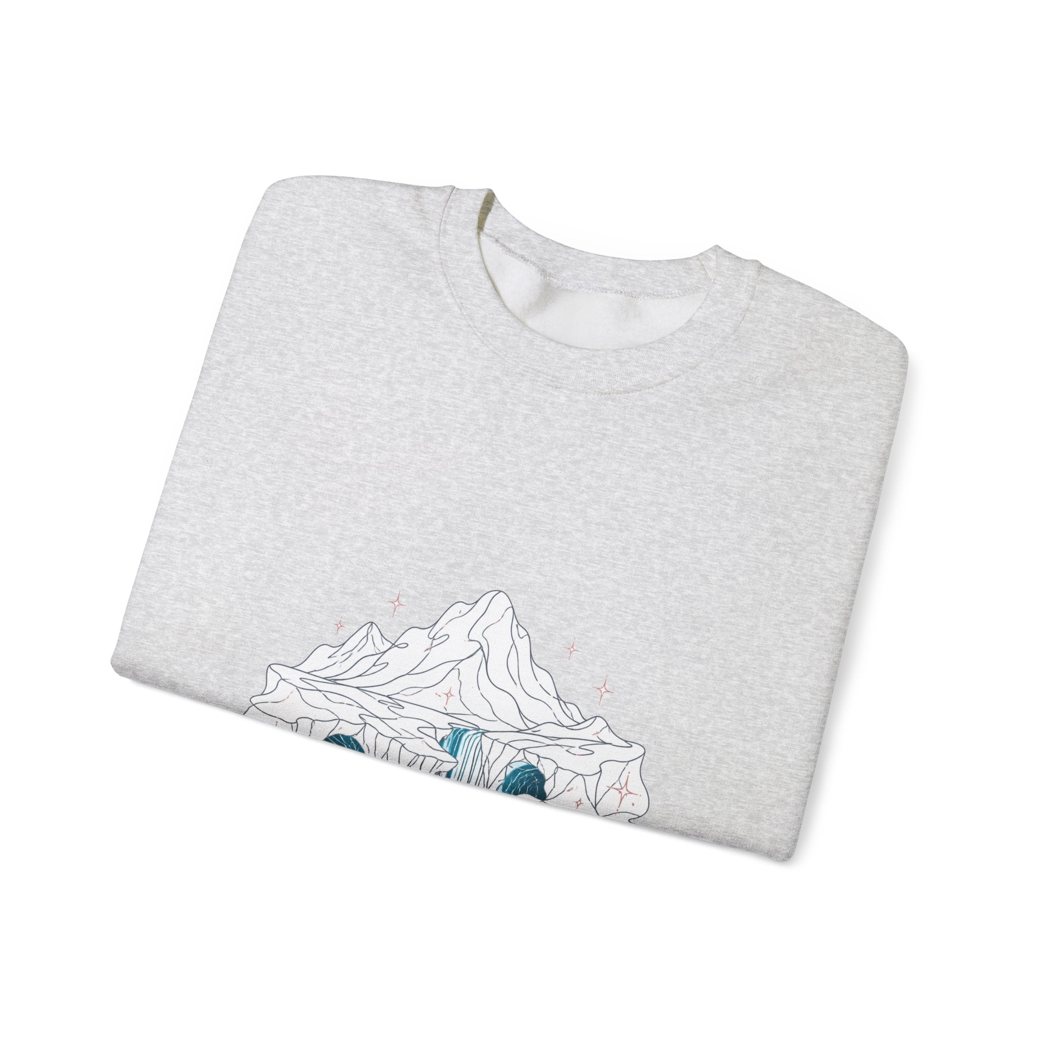 Matching Couple Sweatshirt - Volcano & Glacier Matching Couple Premium Fleece Sweatshirt Minimalist Art His Hers Christmas Gift - Design B