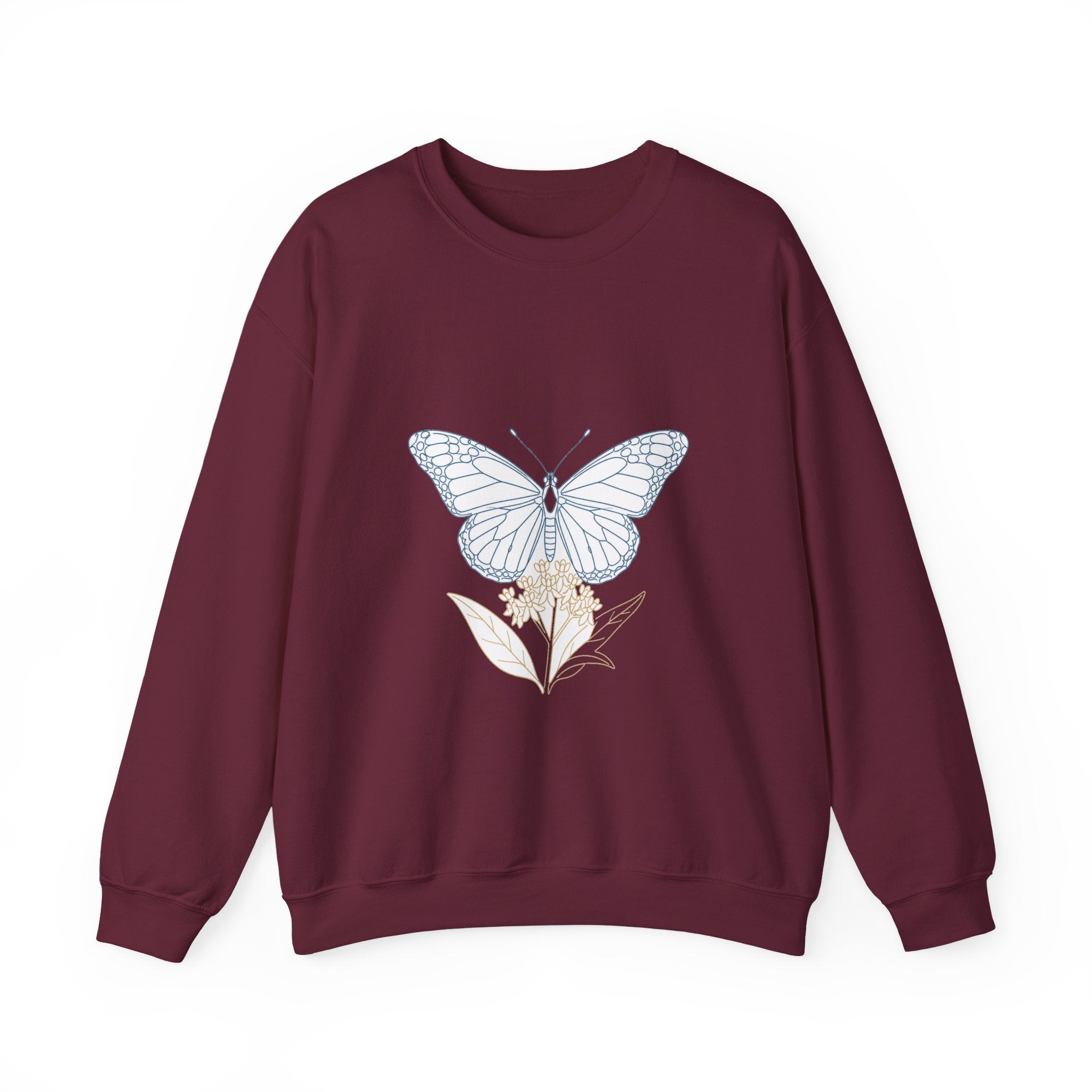 Matching Couple Sweatshirt - Butterfly & Moth Matching Couple Comfort Colors Crew Minimalist Art His Hers Christmas Gift - Design A