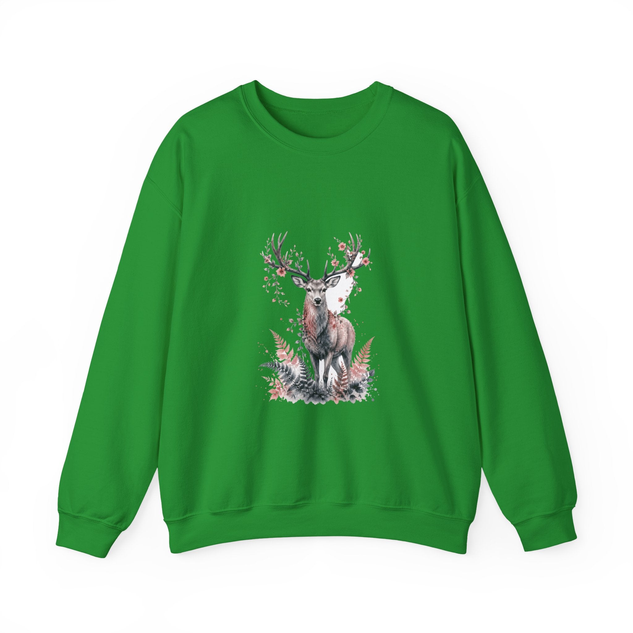 Matching Couple Sweatshirt - Bear & Deer Matching Couple Premium Fleece Sweatshirt Watercolor Art His Hers Birthday Gift - Design B