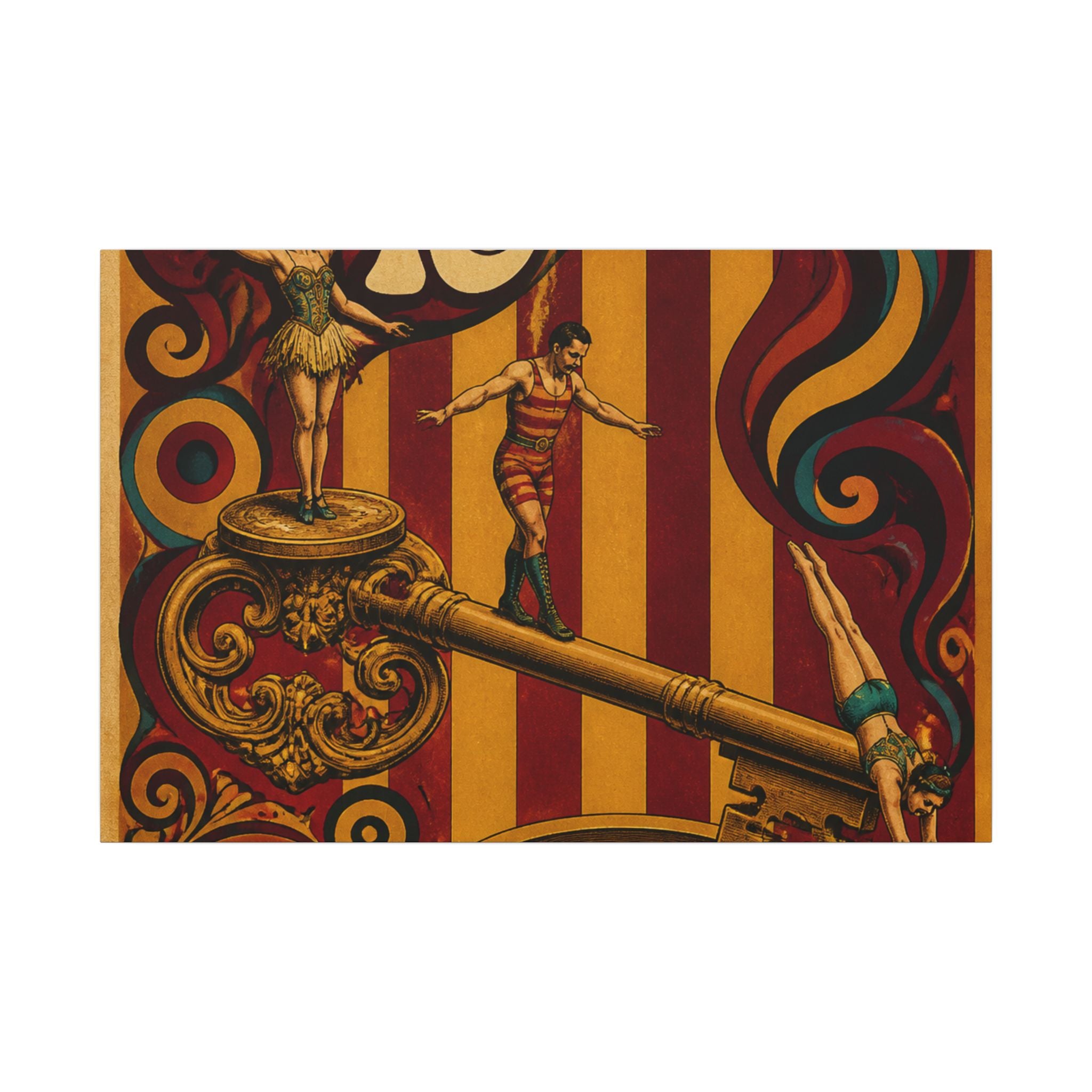 Giant Key Performance Wall Art Canvas 24×36 Psychedelic Dining Room Decor Maximalist Print