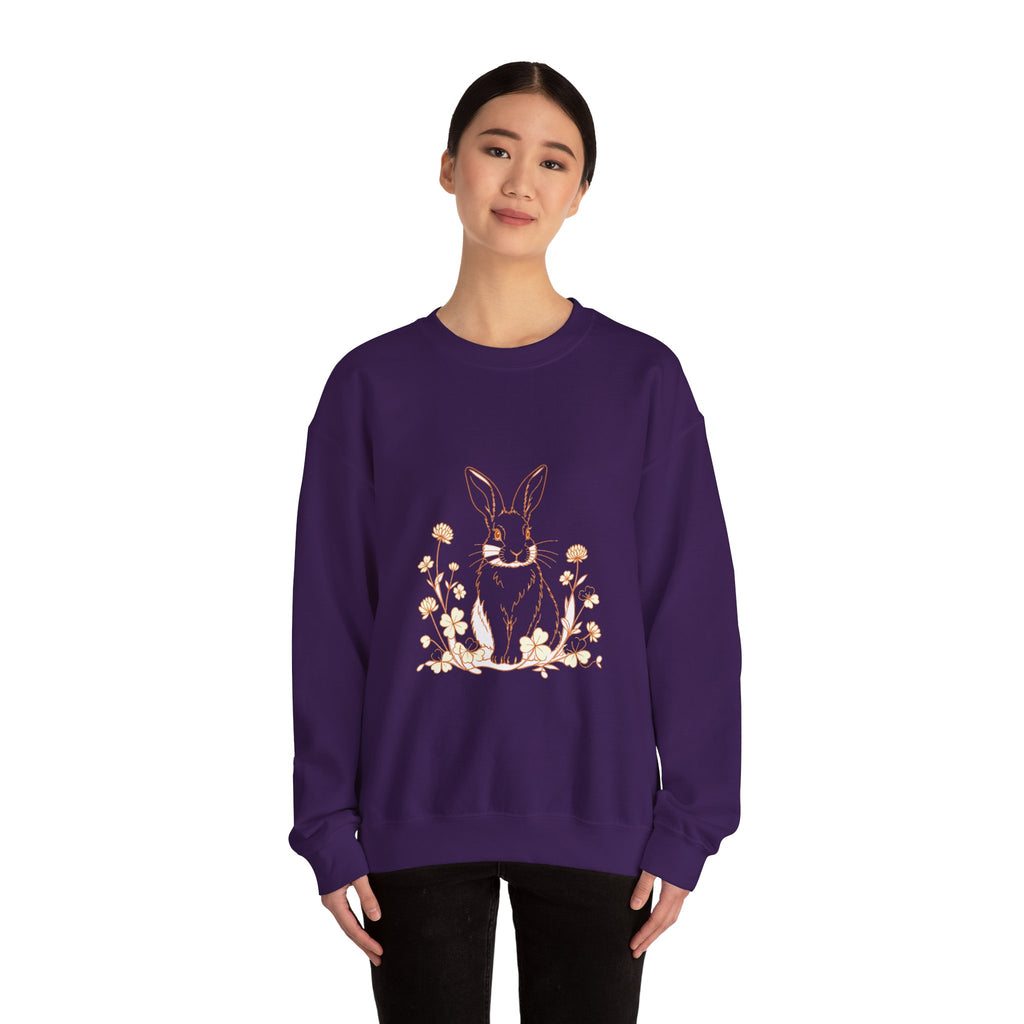 Matching Couple Sweatshirt - Fox & Rabbit Matching Couple Comfort Colors Crew Minimalist Art His Hers Christmas Gift - Design B