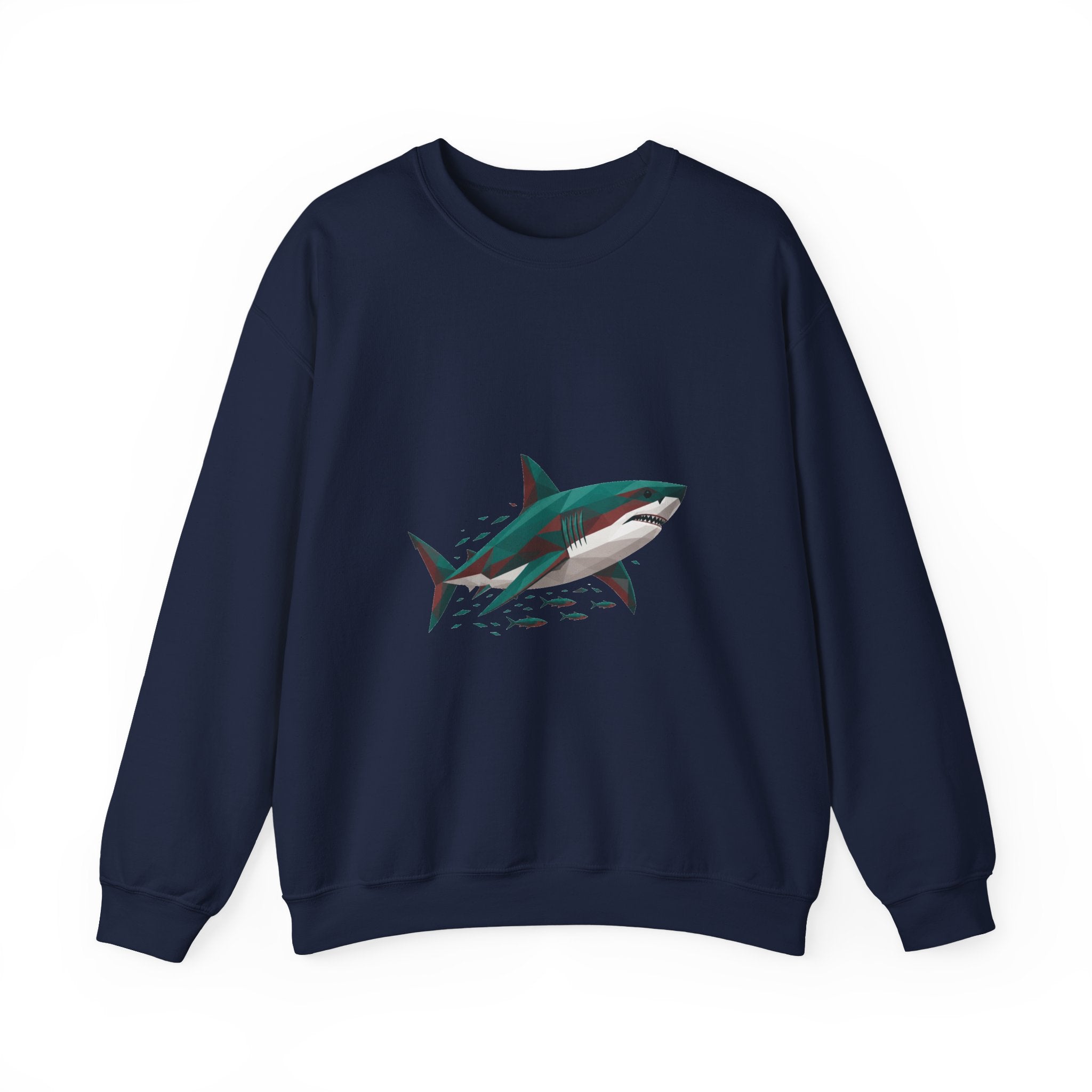 Matching Couple Sweatshirt - Shark & Dolphin Matching Couple Comfort Colors Crew Geometric Art His Hers Love Gift - Design A