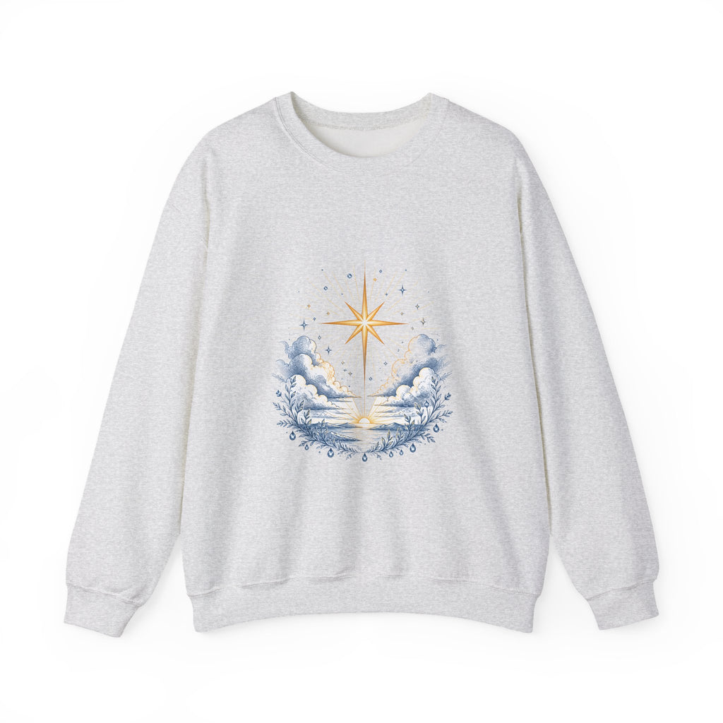 Matching Couple Sweatshirt - Evening & Morning Star Matching Couple Premium Fleece Sweatshirt Hand-Drawn Art His Hers Anniversary Gift - Design B