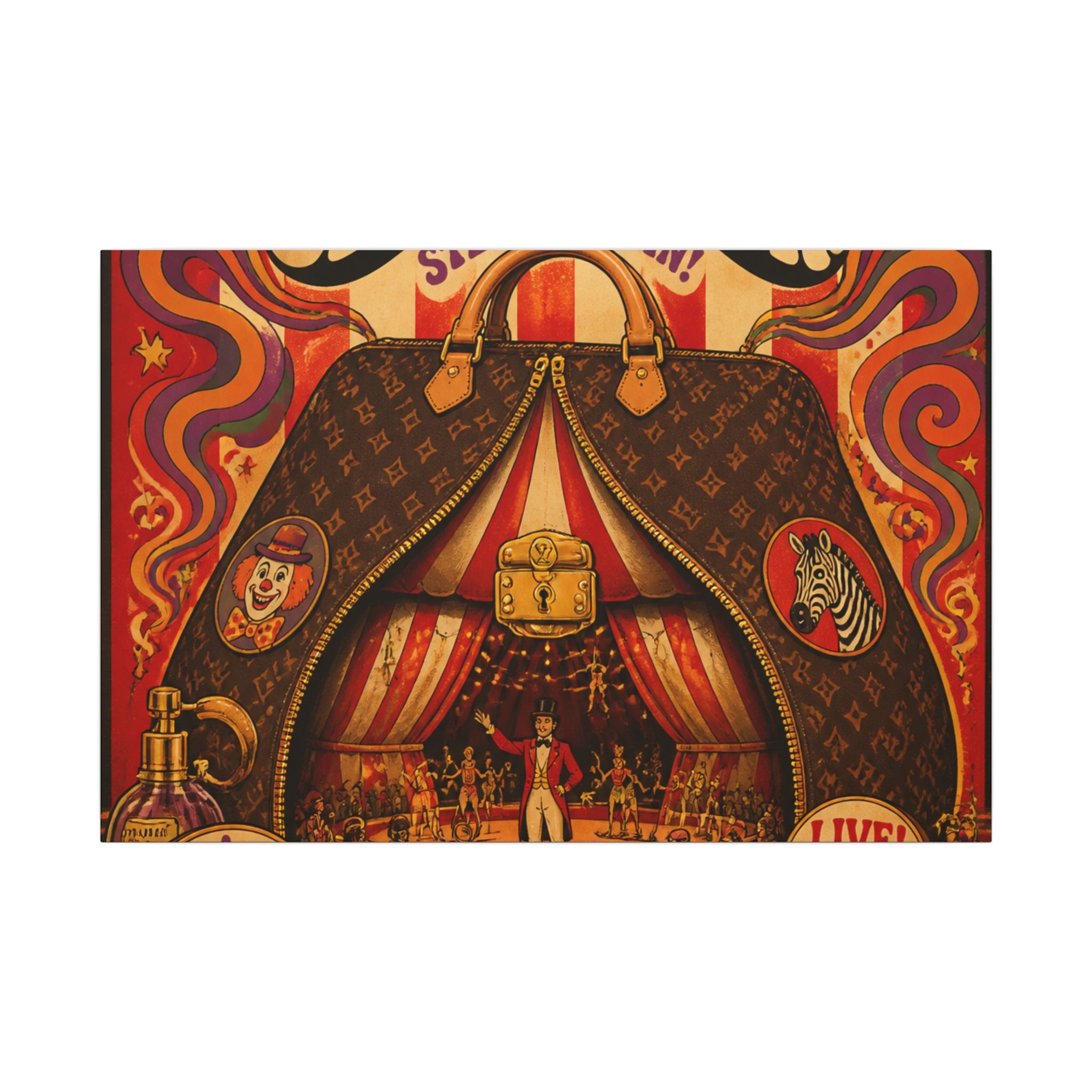 Handbag Big Top Wall Art Canvas 24×36 Psychedelic Dining Room Decor Maximalist Print