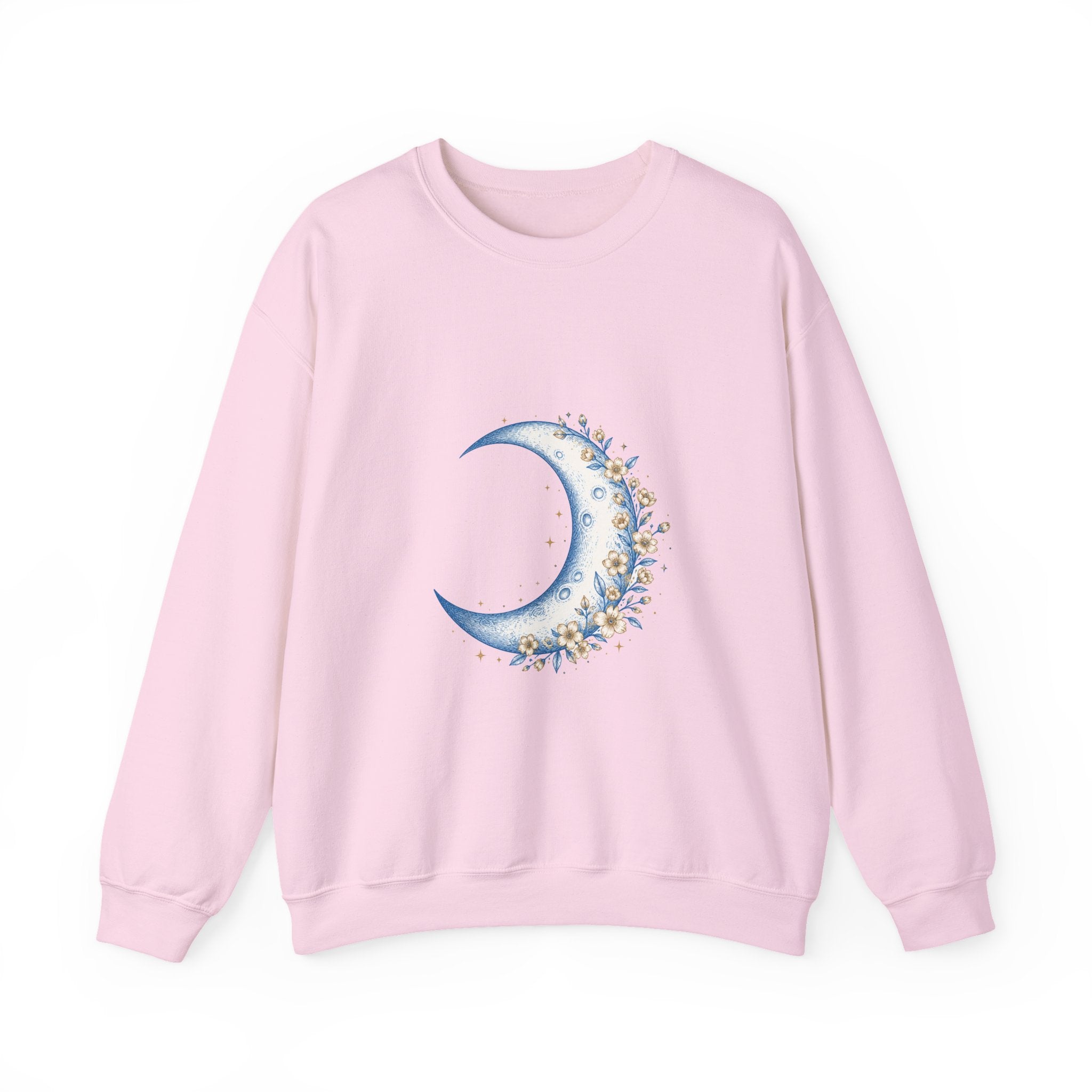 Matching Couple Sweatshirt - Waxing & Waning Moon Matching Couple Crewneck Sweatshirt Hand-Drawn Art His Hers Best Friend Gift - Design A
