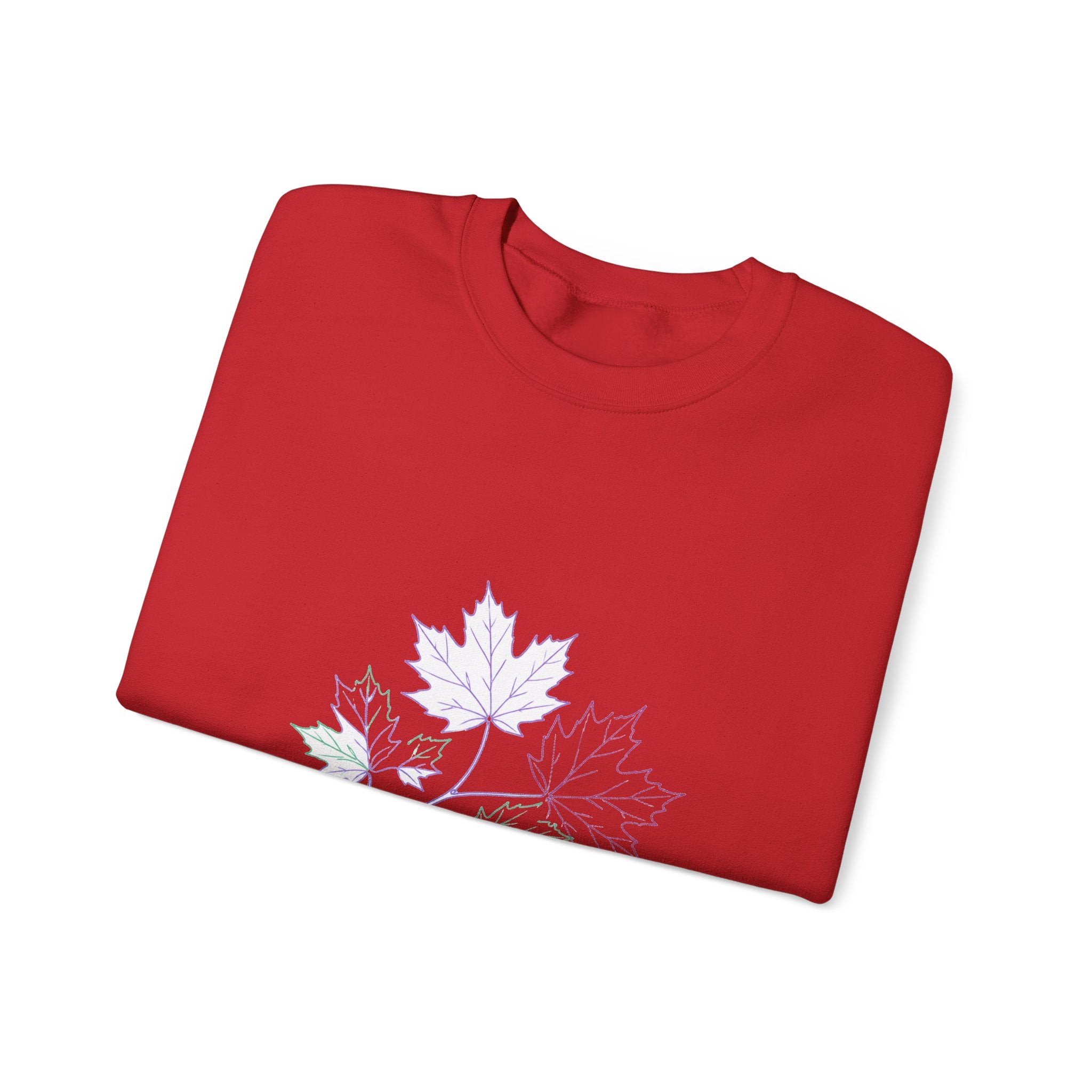 Matching Couple Sweatshirt - Cherry Blossom & Maple Leaf Matching Couple Crewneck Sweatshirt Minimalist Art His Hers Valentine Gift - Design B