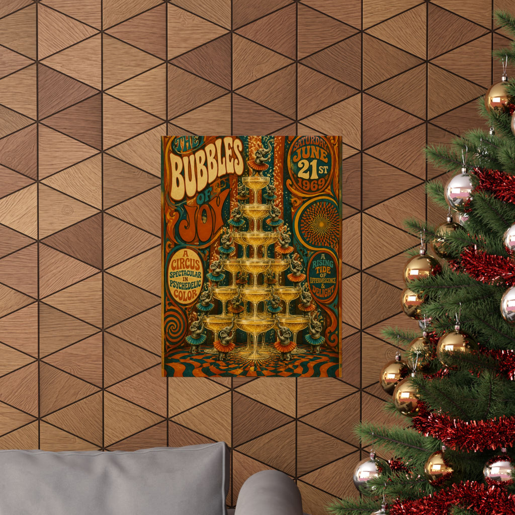 Champagne Tower Elephants Wall Art Poster 24×36 Psychedelic Dining Room Decor Maximalist Print