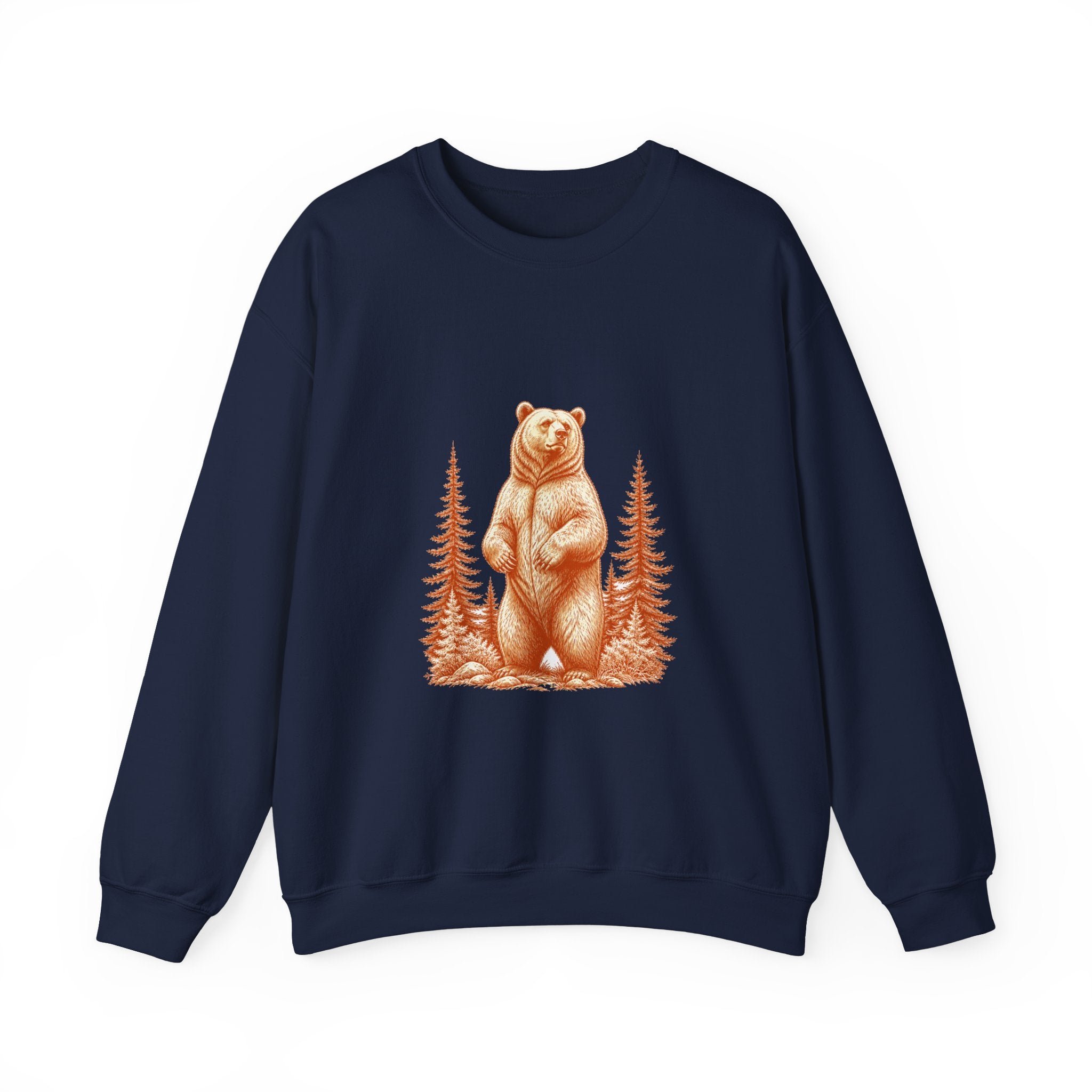 Matching Couple Sweatshirt - Bear & Deer Matching Couple Crewneck Sweatshirt Hand-Drawn Art His Hers Best Friend Gift - Design A